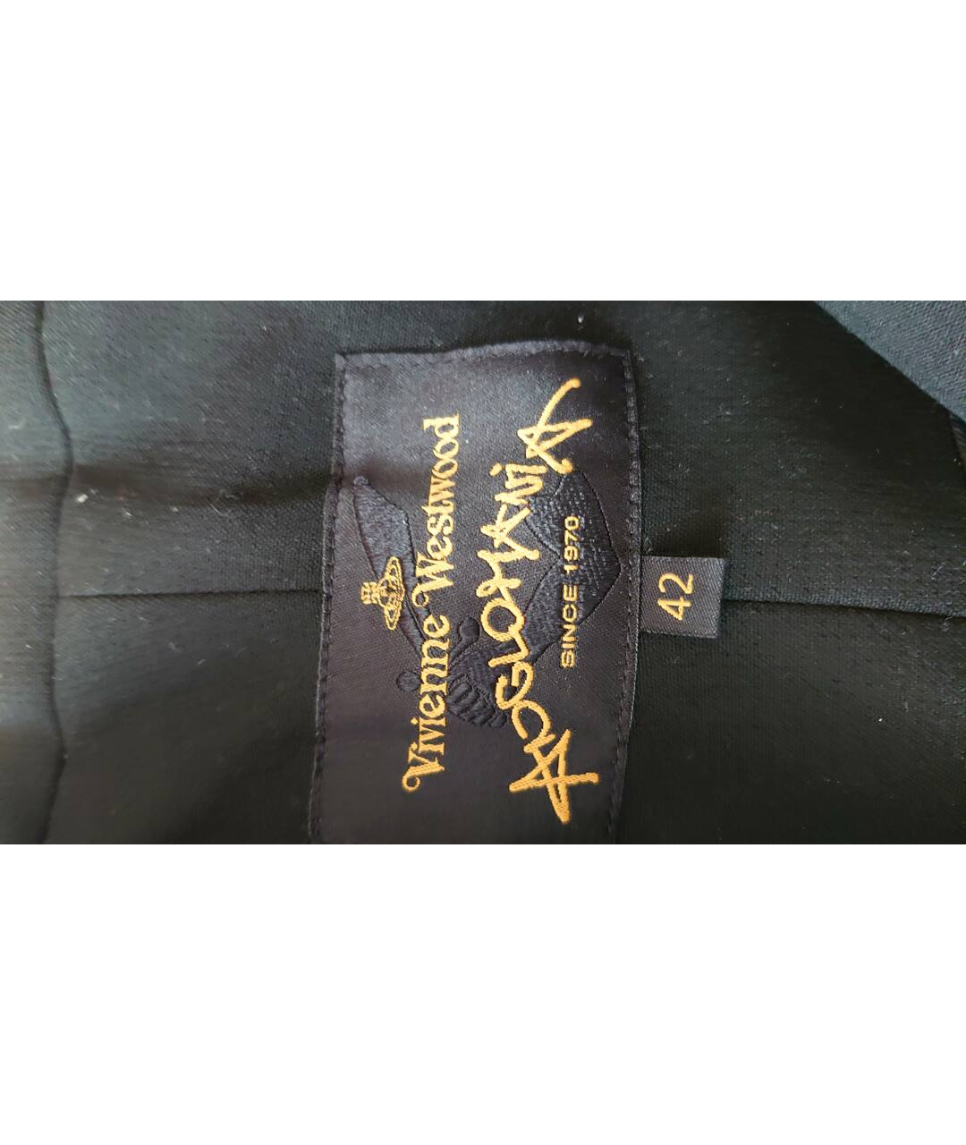 VIVIENNE WESTWOOD ANGLOMANIA Черное полиэстеровое пальто, фото 3