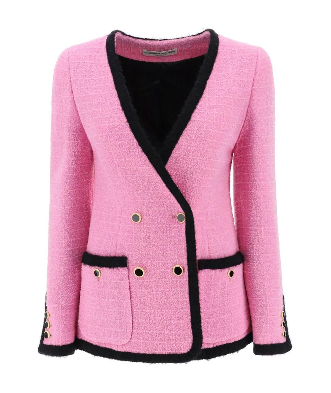 ALESSANDRA RICH Розовый шерстяной жакет/пиджак, фото 2