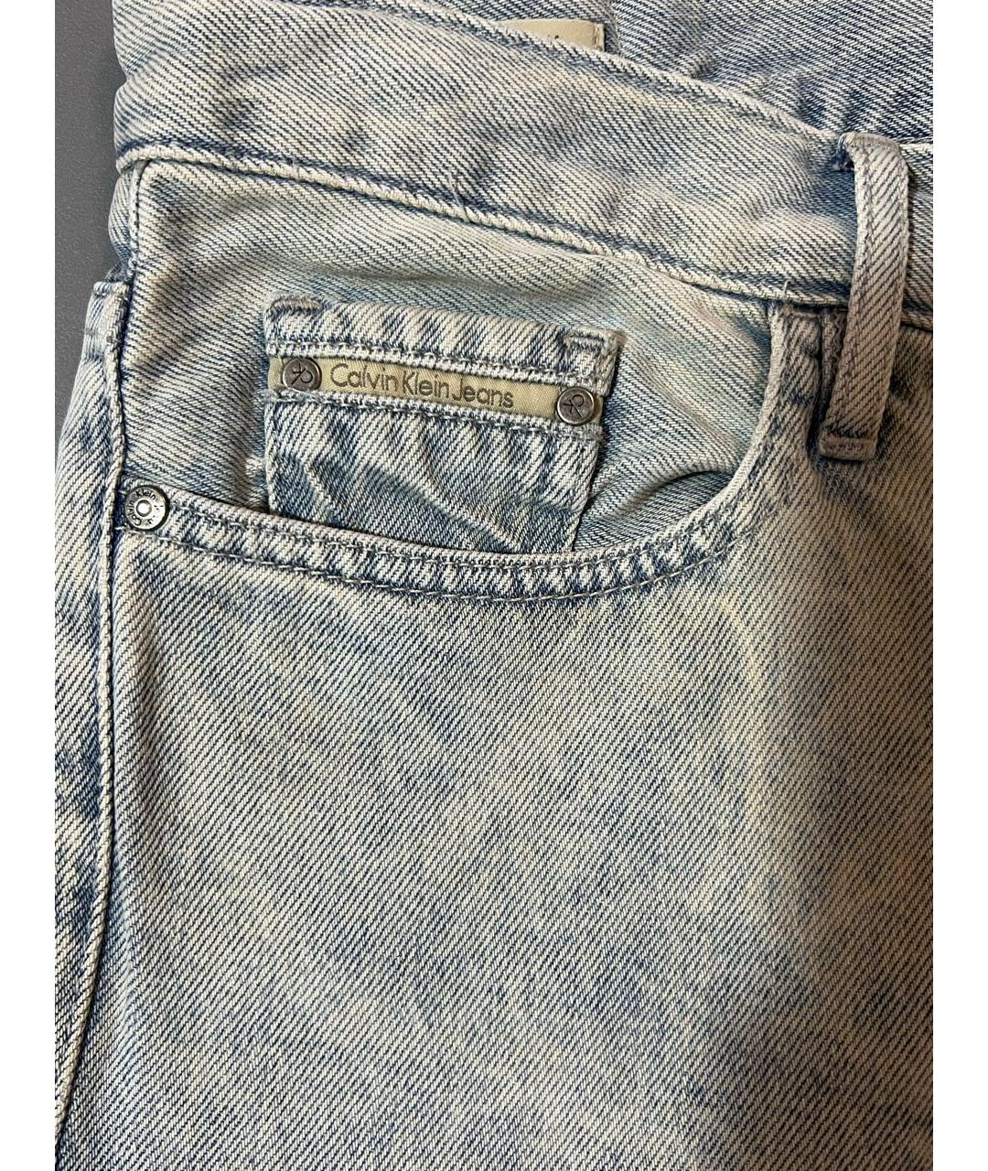 CALVIN KLEIN JEANS Белые хлопковые прямые джинсы, фото 5