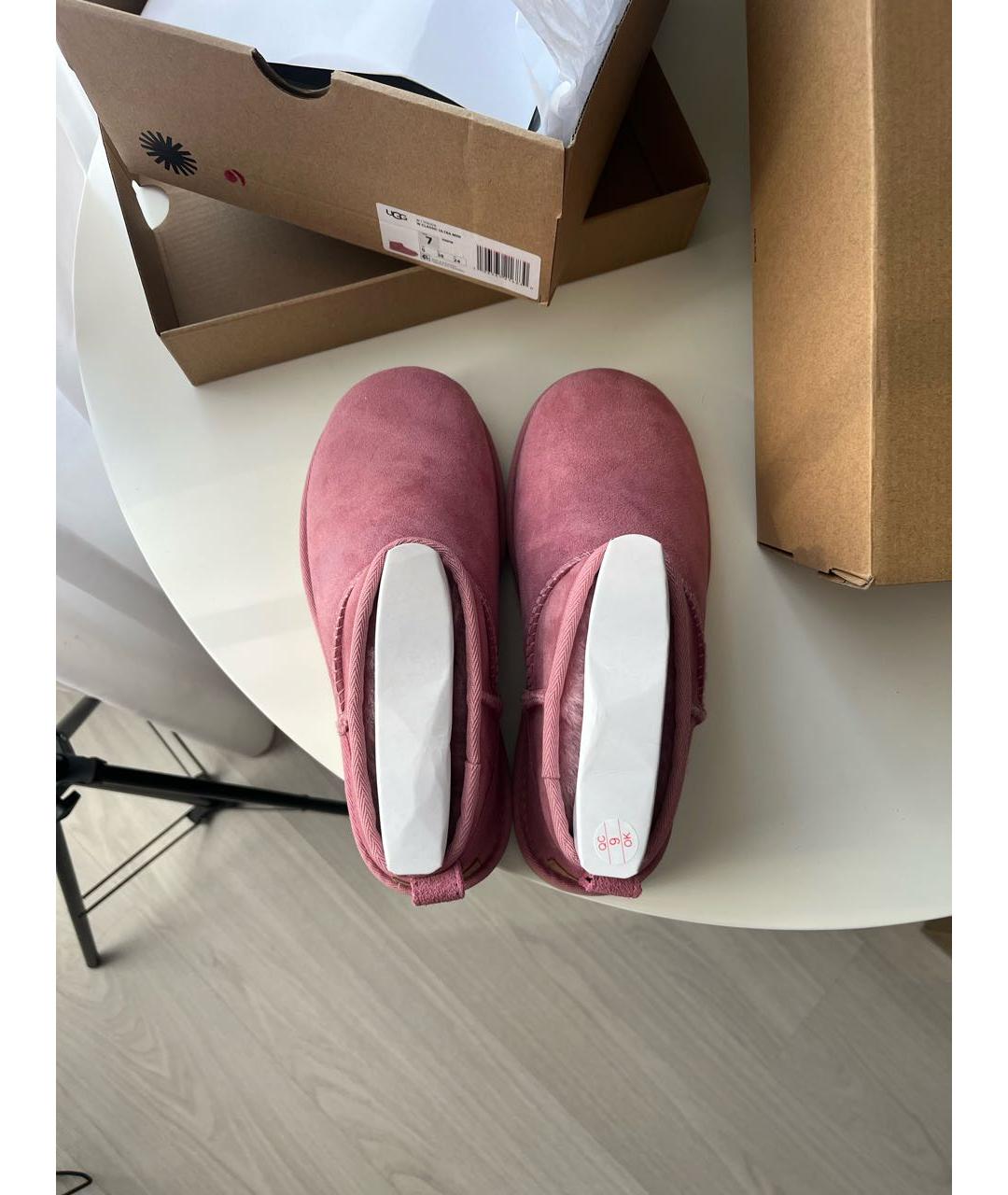 UGG AUSTRALIA Розовые замшевые полусапоги, фото 3