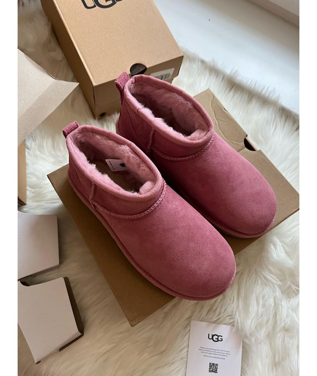UGG AUSTRALIA Розовые замшевые полусапоги, фото 7