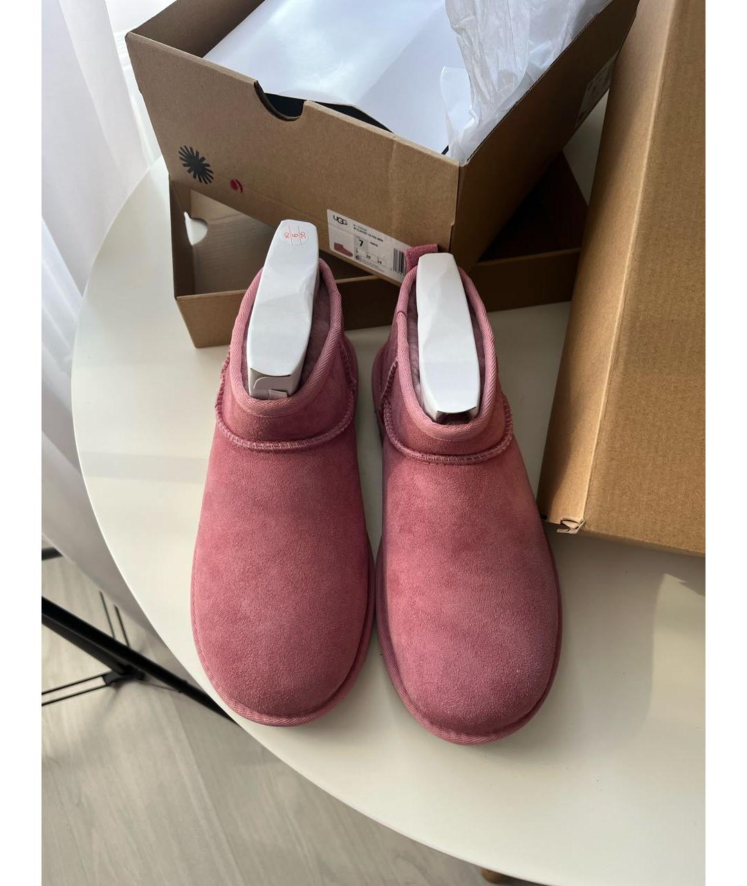 UGG AUSTRALIA Розовые замшевые полусапоги, фото 2