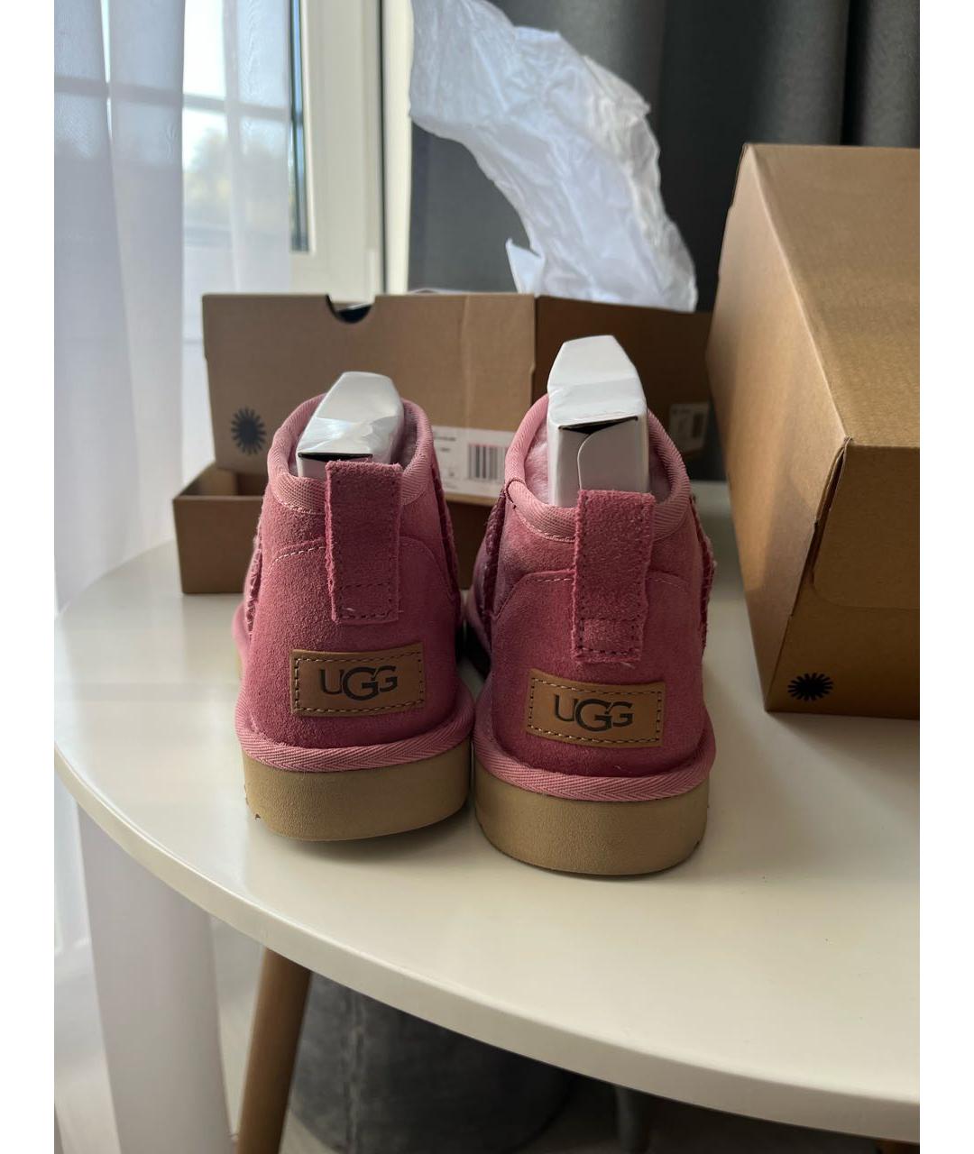 UGG AUSTRALIA Розовые замшевые полусапоги, фото 4