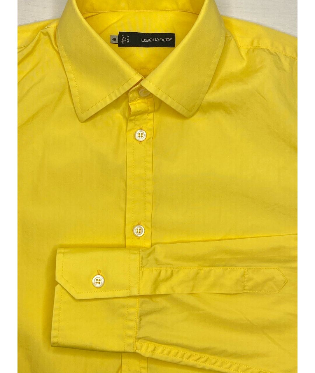 DSQUARED2 Желтая хлопковая классическая рубашка, фото 4
