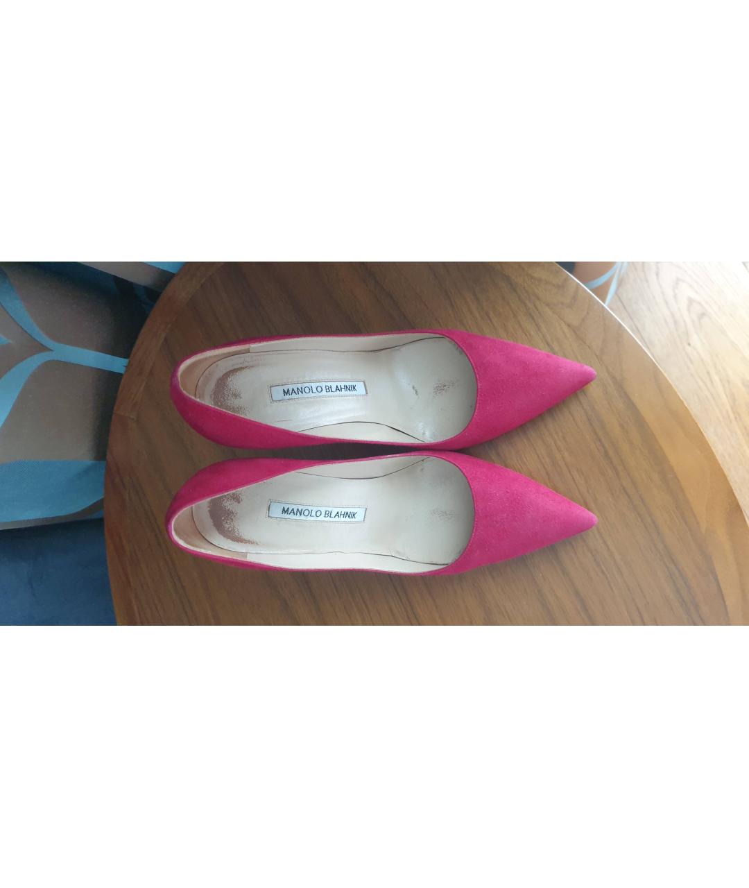 MANOLO BLAHNIK Розовые нубуковые туфли, фото 3