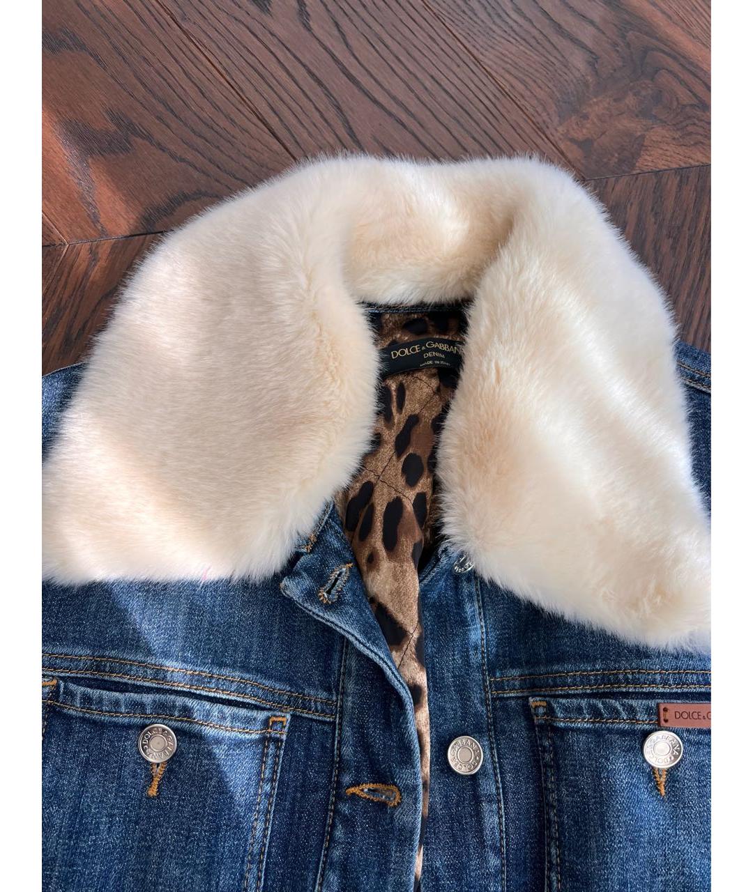 DOLCE&GABBANA Темно-синяя деним куртка, фото 3