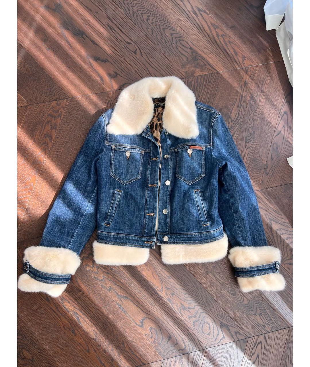 DOLCE&GABBANA Темно-синяя деним куртка, фото 8