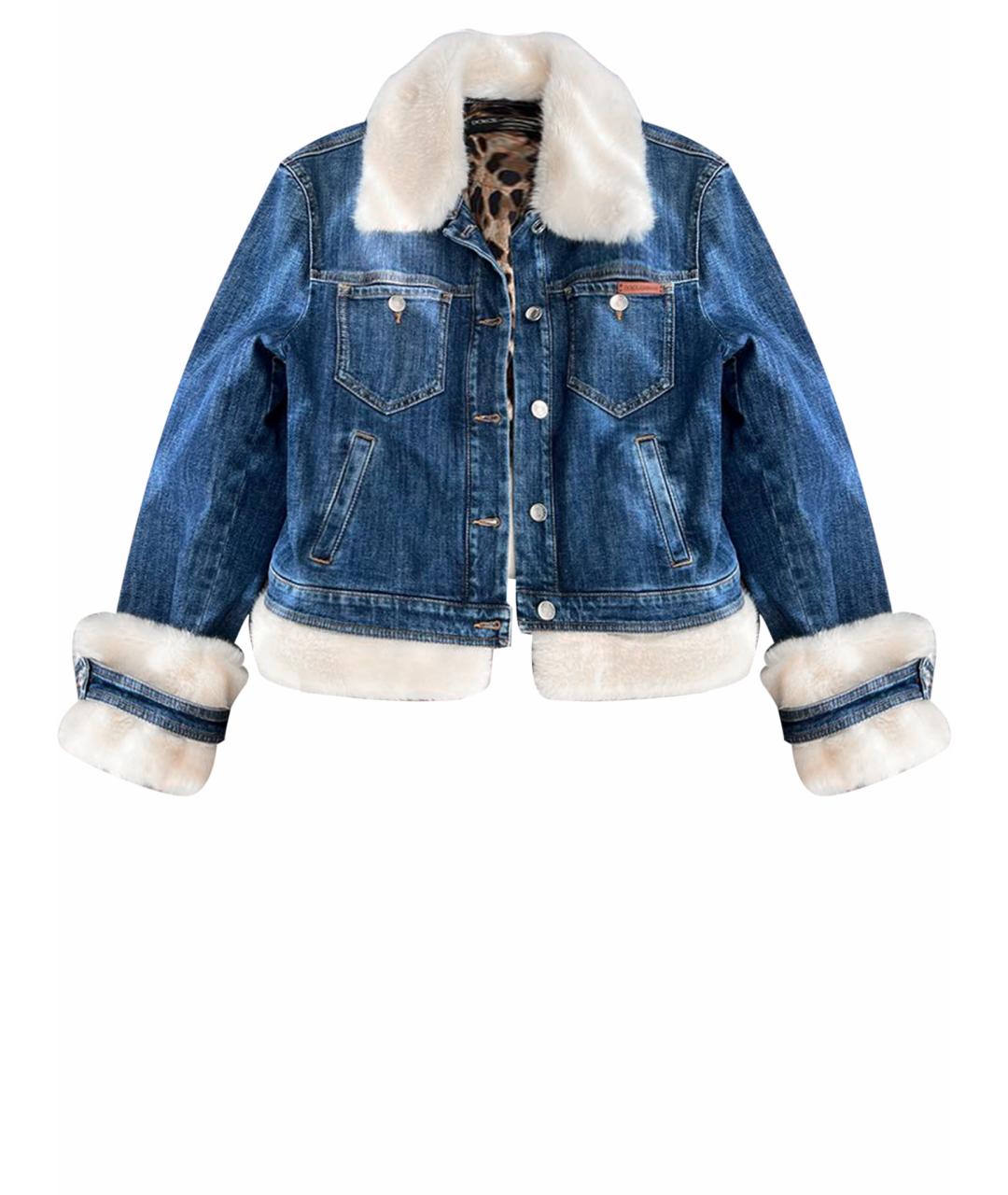 DOLCE&GABBANA Темно-синяя деним куртка, фото 1