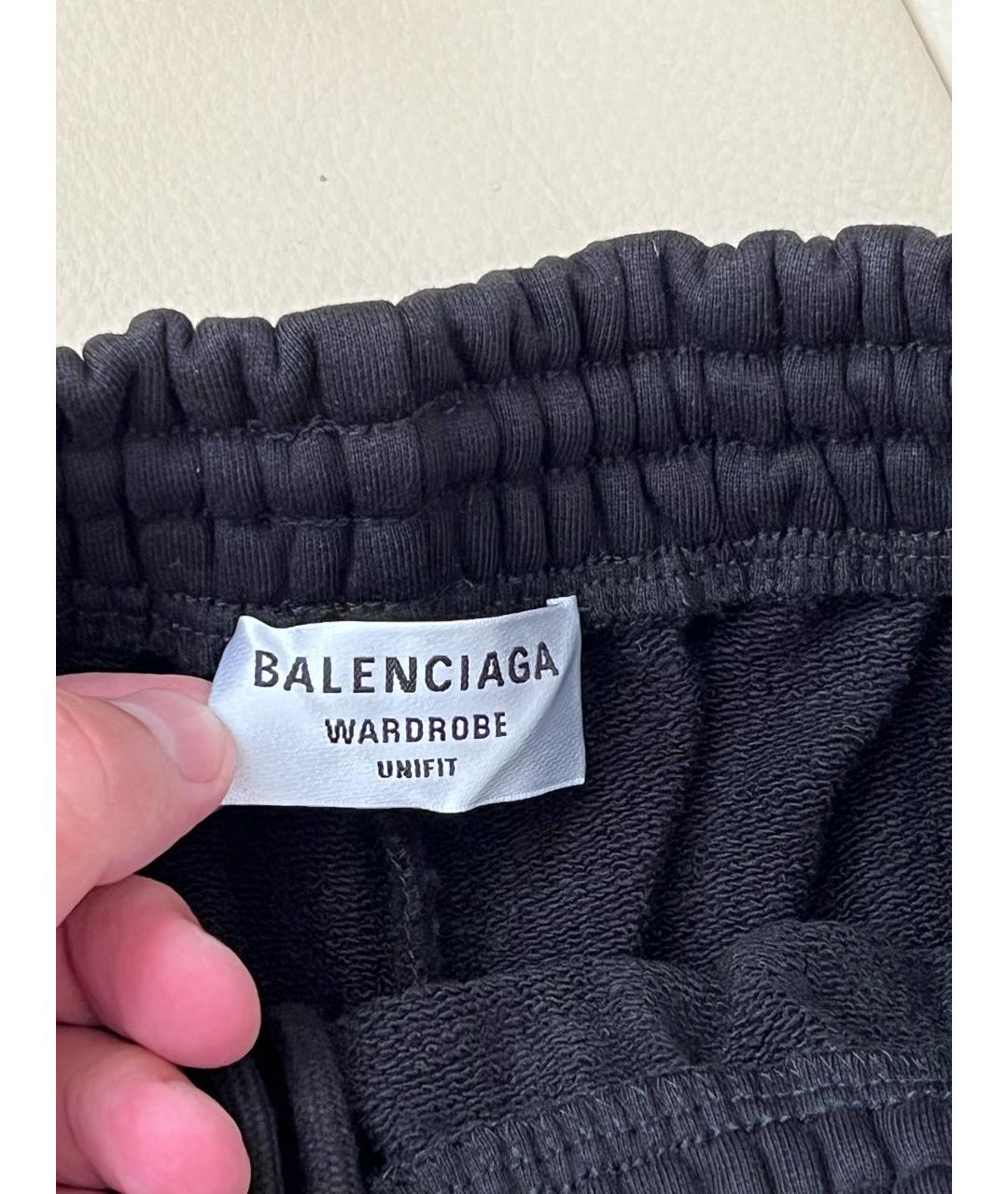 BALENCIAGA Черные хлопковые брюки широкие, фото 5