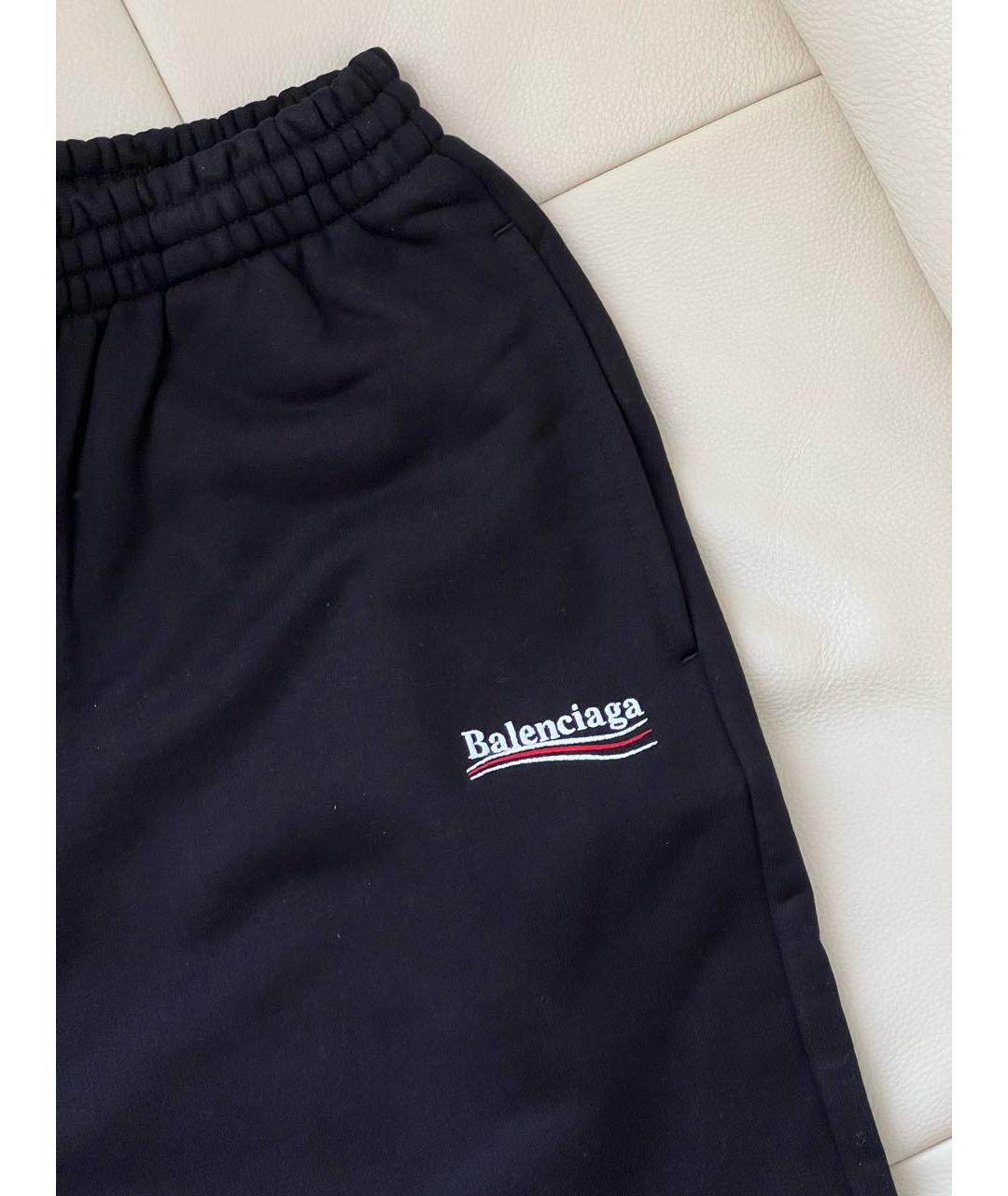 BALENCIAGA Черные хлопковые брюки широкие, фото 4