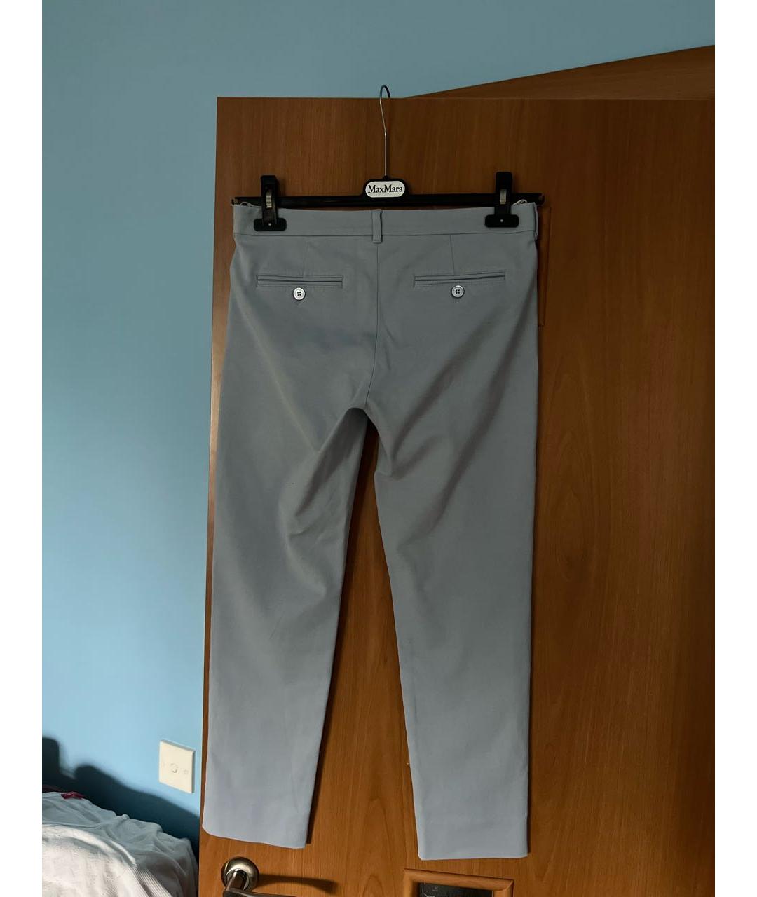 'S MAX MARA Голубые хлопковые брюки узкие, фото 2