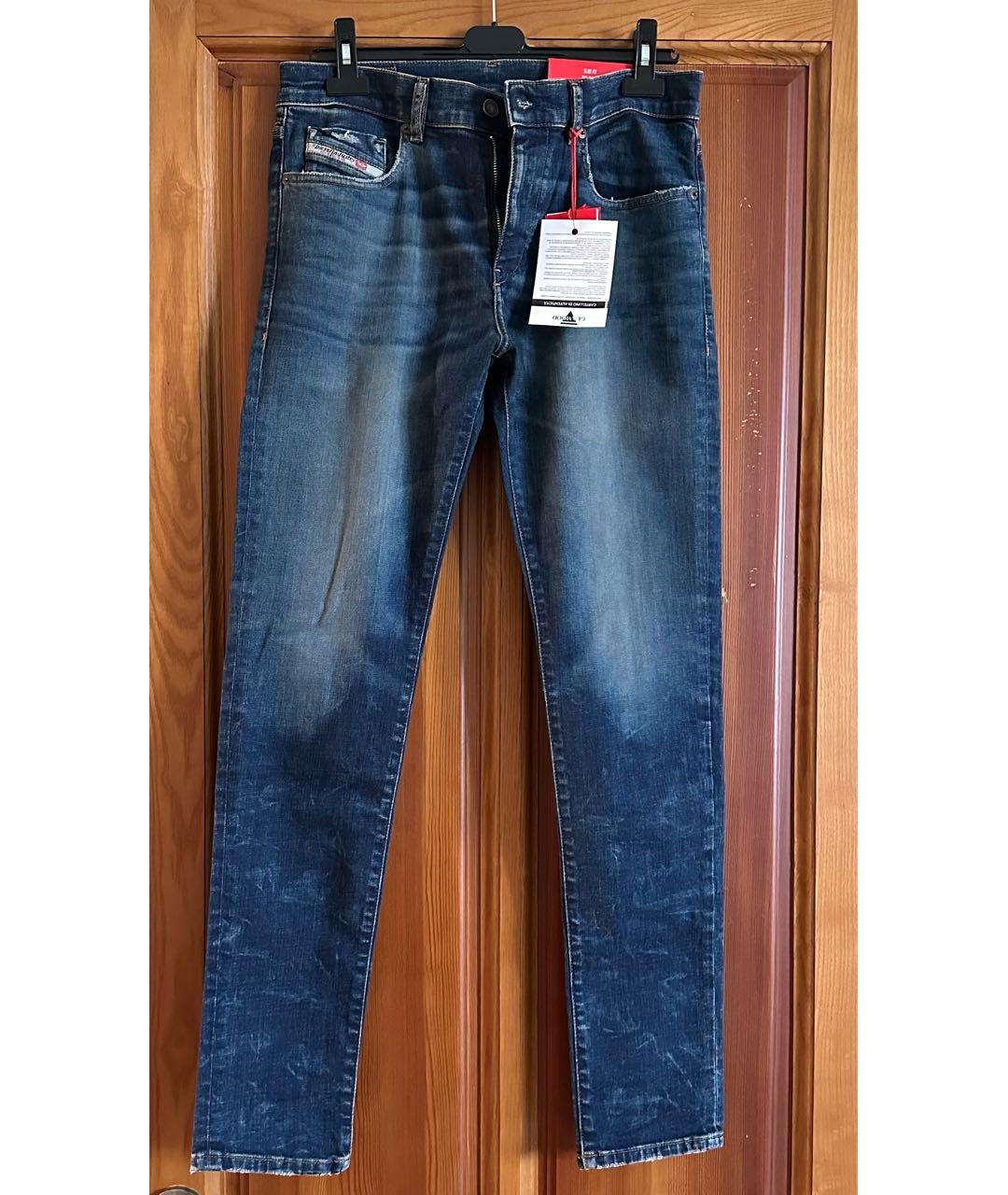 DIESEL Синие хлопко-эластановые джинсы скинни, фото 7