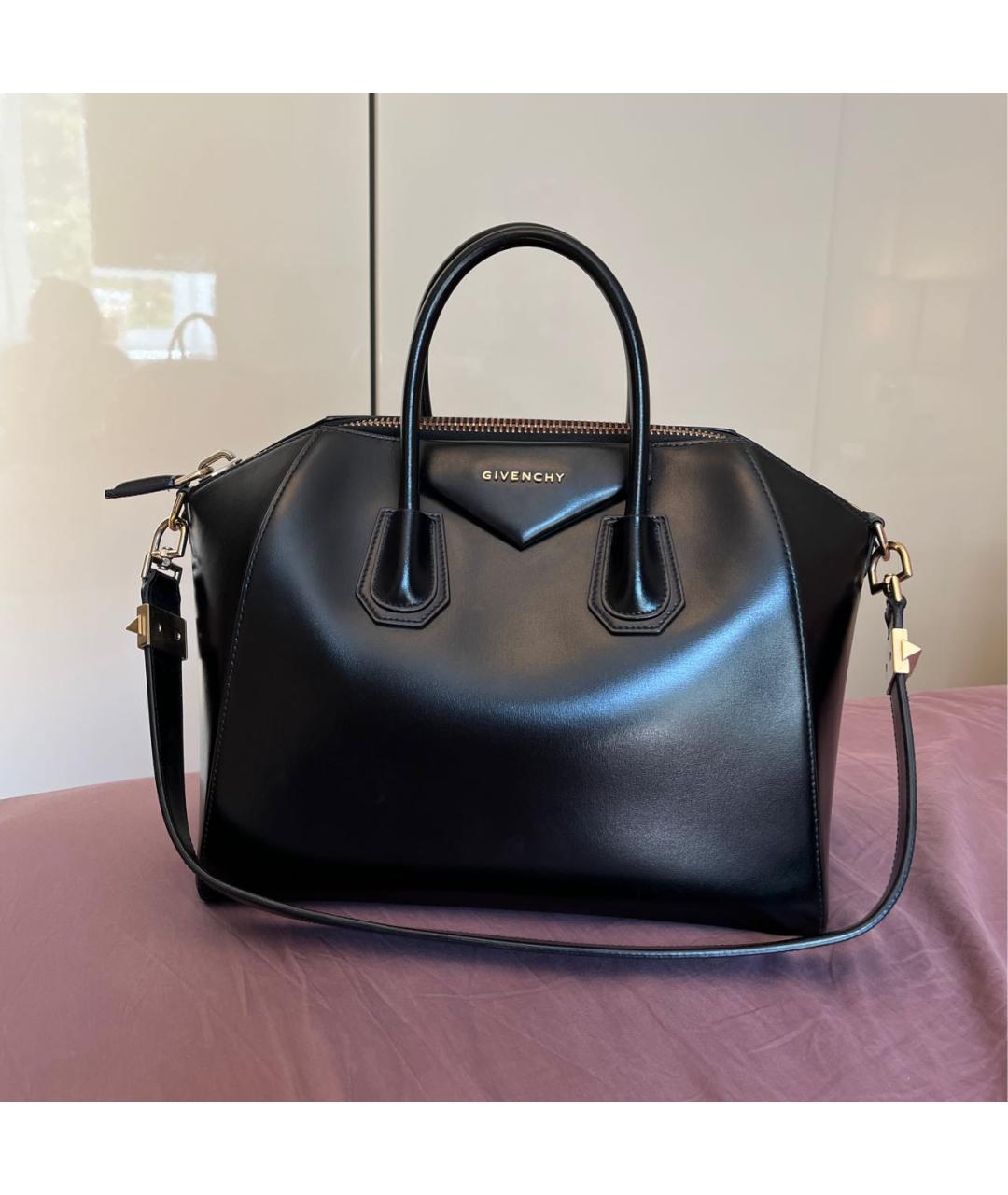 GIVENCHY Черная кожаная сумка с короткими ручками, фото 9
