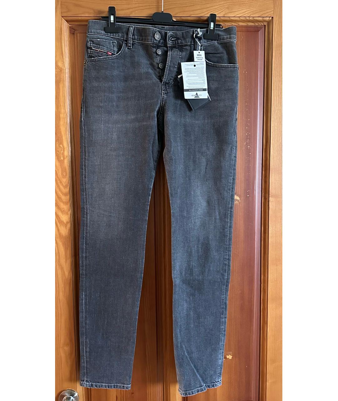 DIESEL Антрацитовые хлопко-эластановые джинсы скинни, фото 7