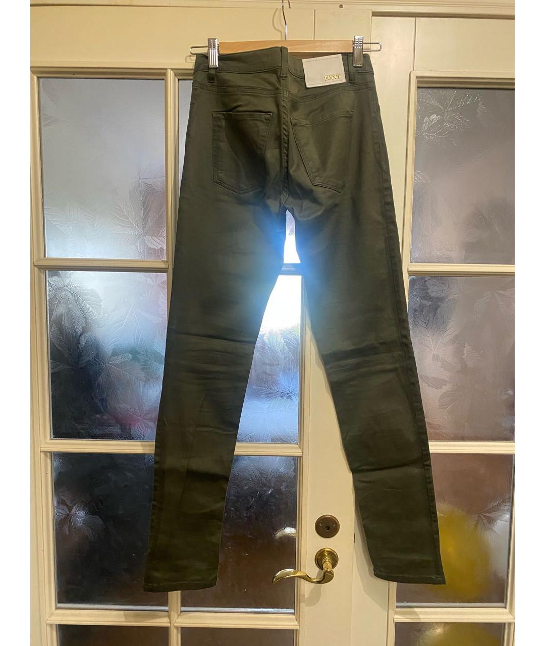 EMILIO PUCCI Хаки хлопко-эластановые прямые джинсы, фото 2
