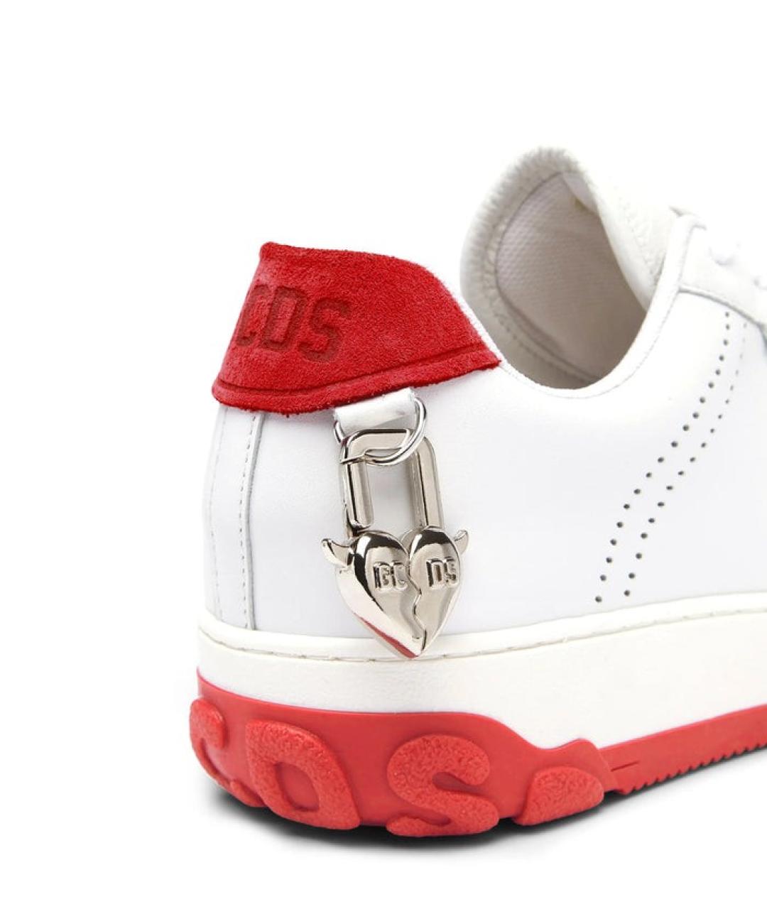 GCDS Белые кожаные низкие кроссовки / кеды, фото 4