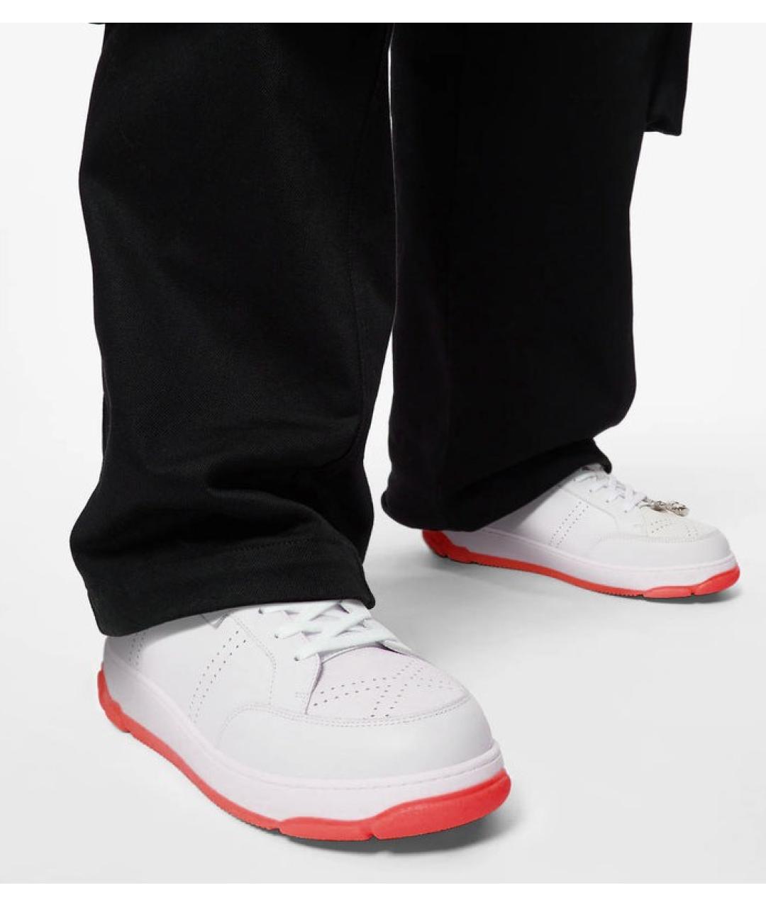 GCDS Белые кожаные низкие кроссовки / кеды, фото 2