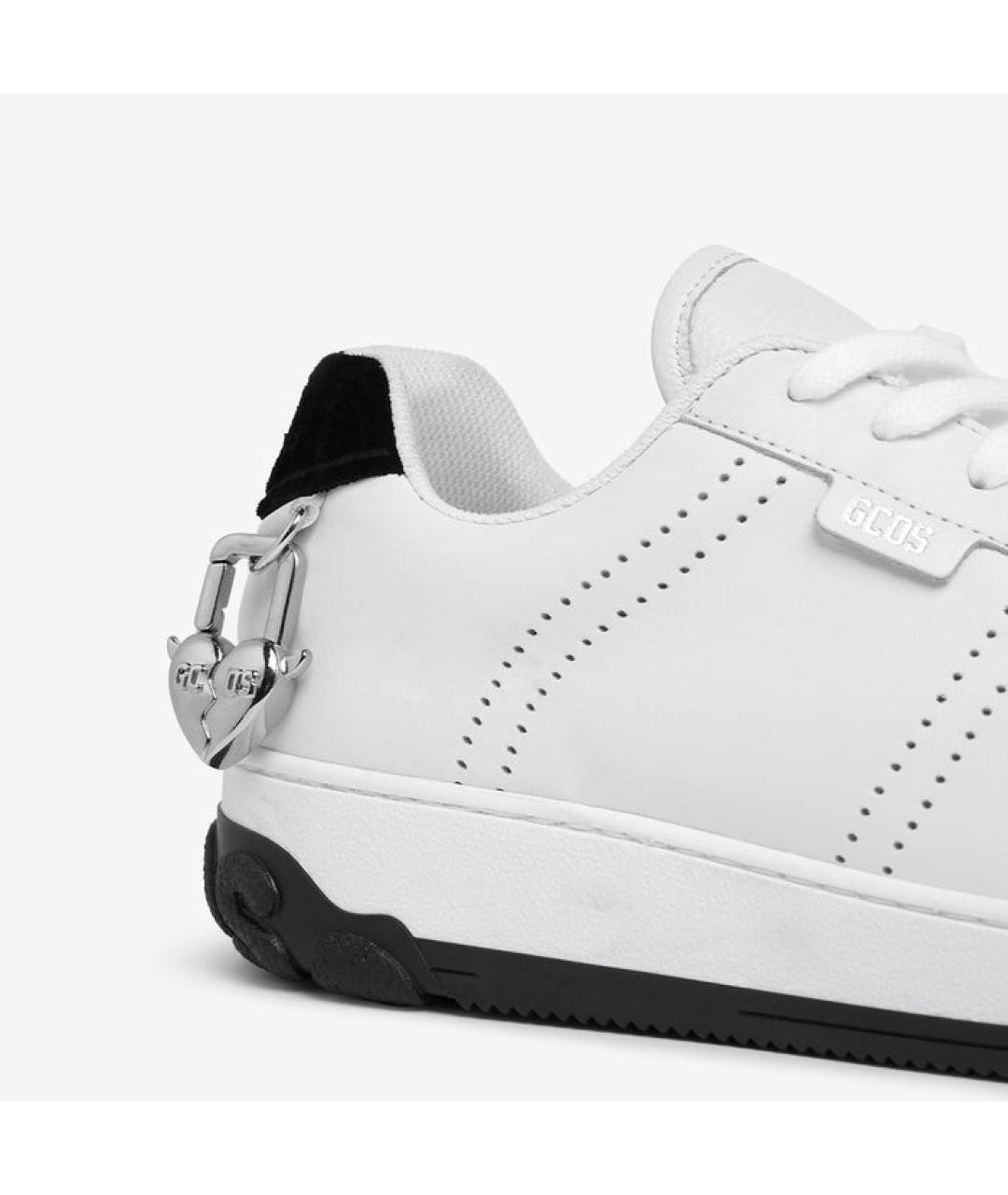 GCDS Белые кожаные низкие кроссовки / кеды, фото 3