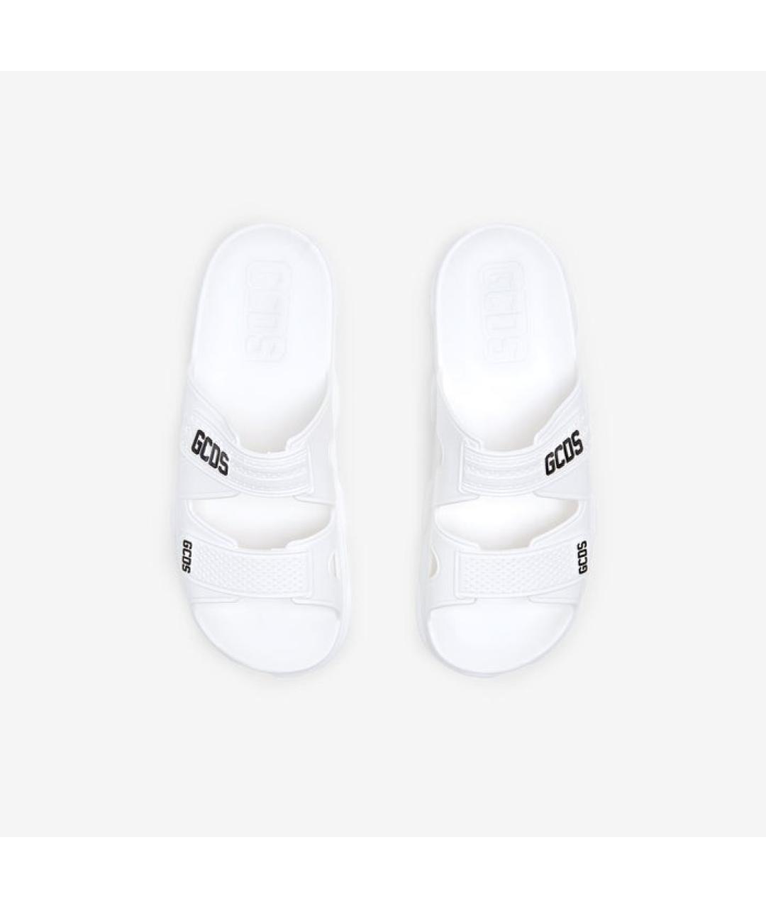 GCDS Белые резиновые шлепанцы, фото 2