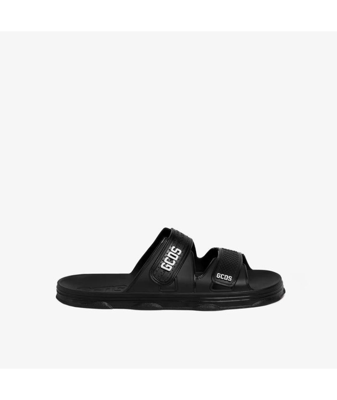 GCDS Черные резиновые шлепанцы, фото 4