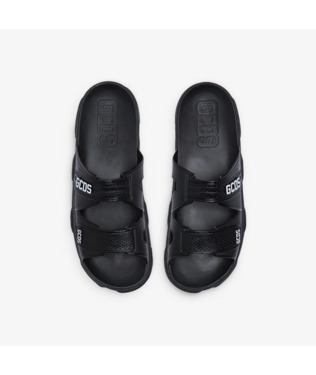 GCDS Черные резиновые шлепанцы, фото 2