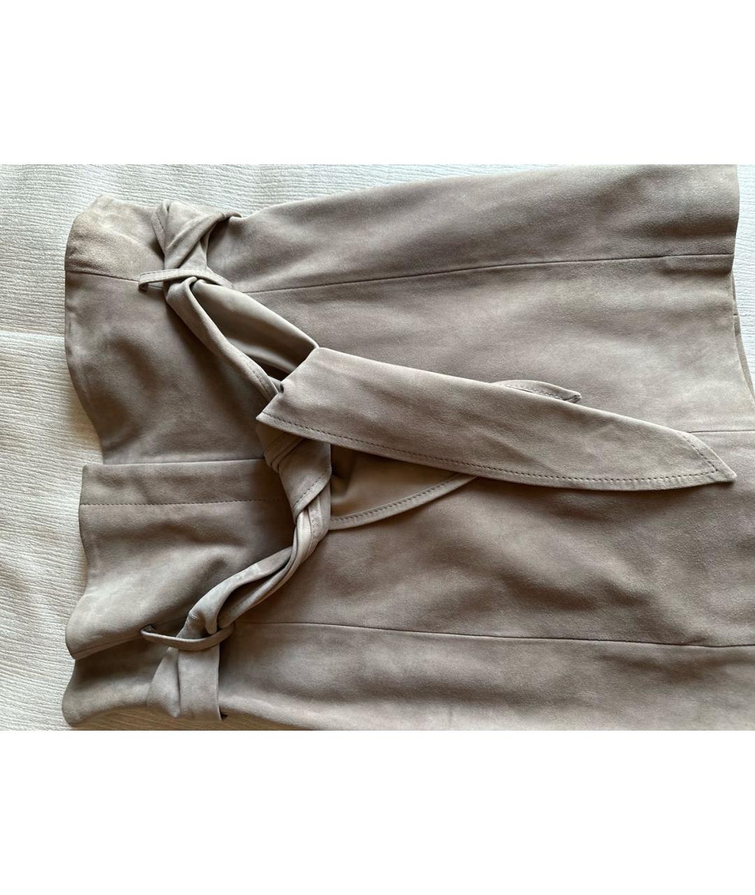 IRO Серая замшевая юбка мини, фото 4