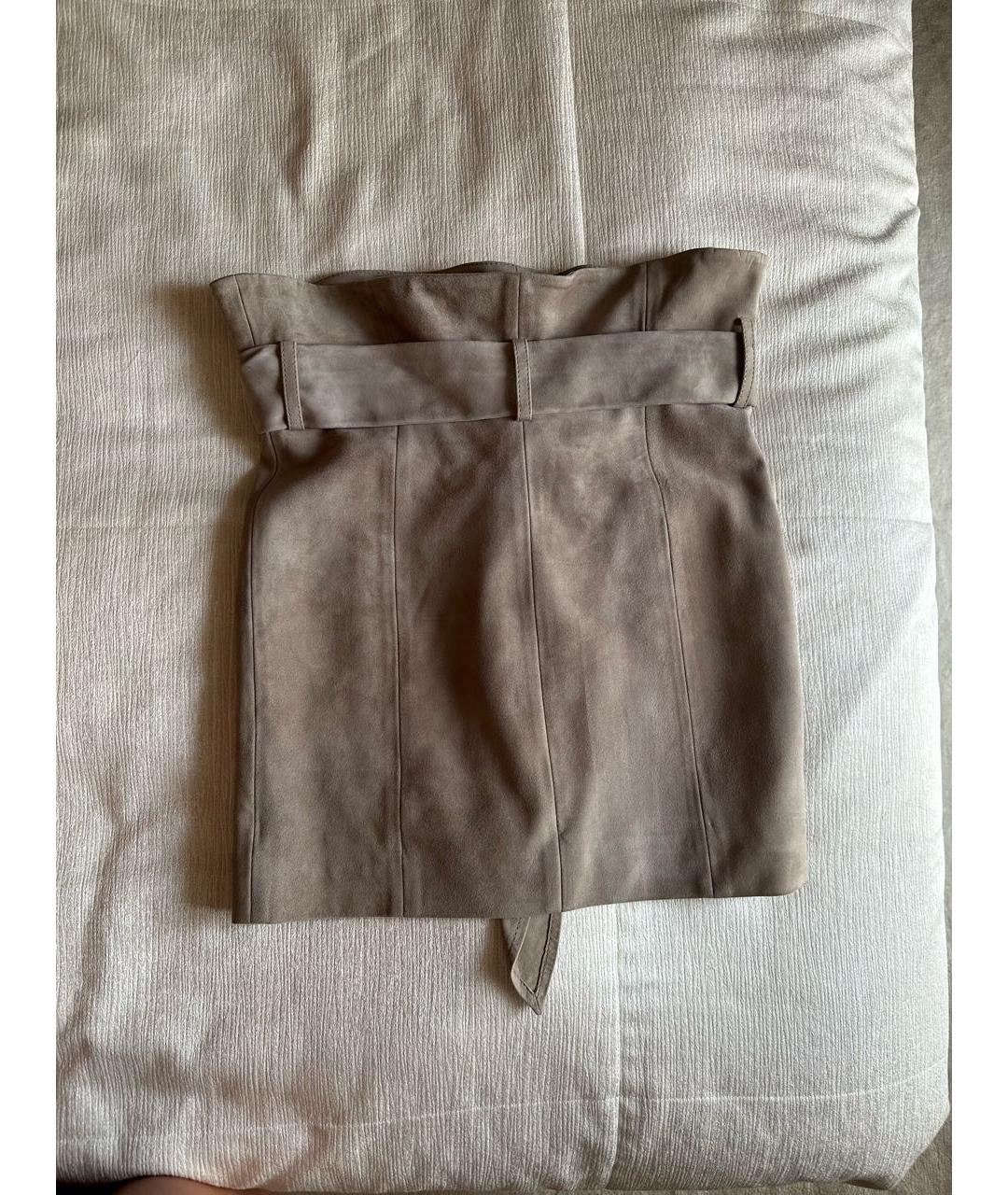 IRO Серая замшевая юбка мини, фото 2