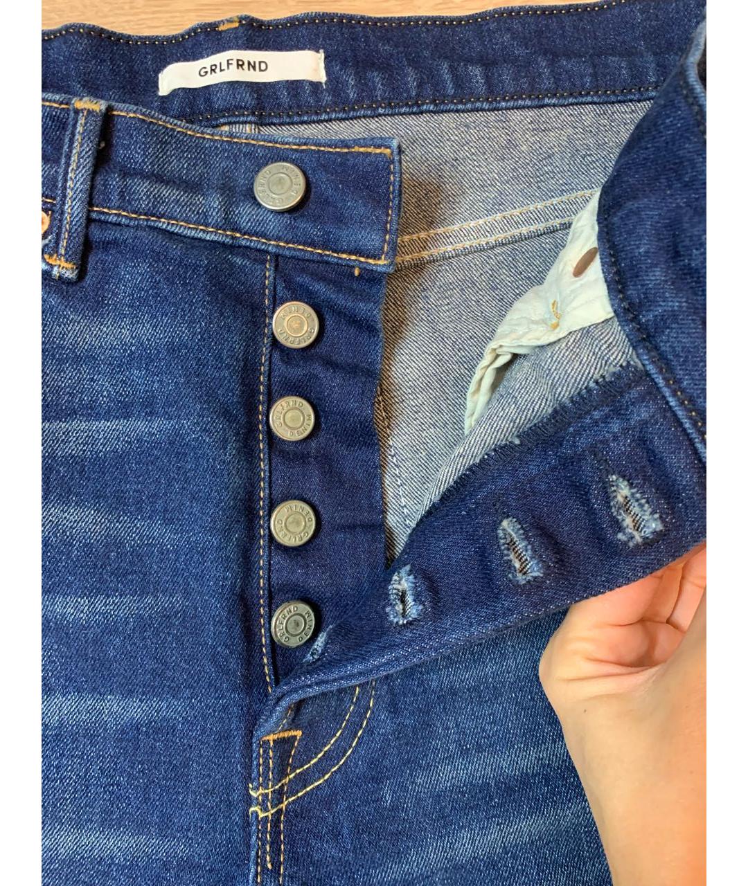 GRLFRND Темно-синие хлопковые джинсы слим, фото 3
