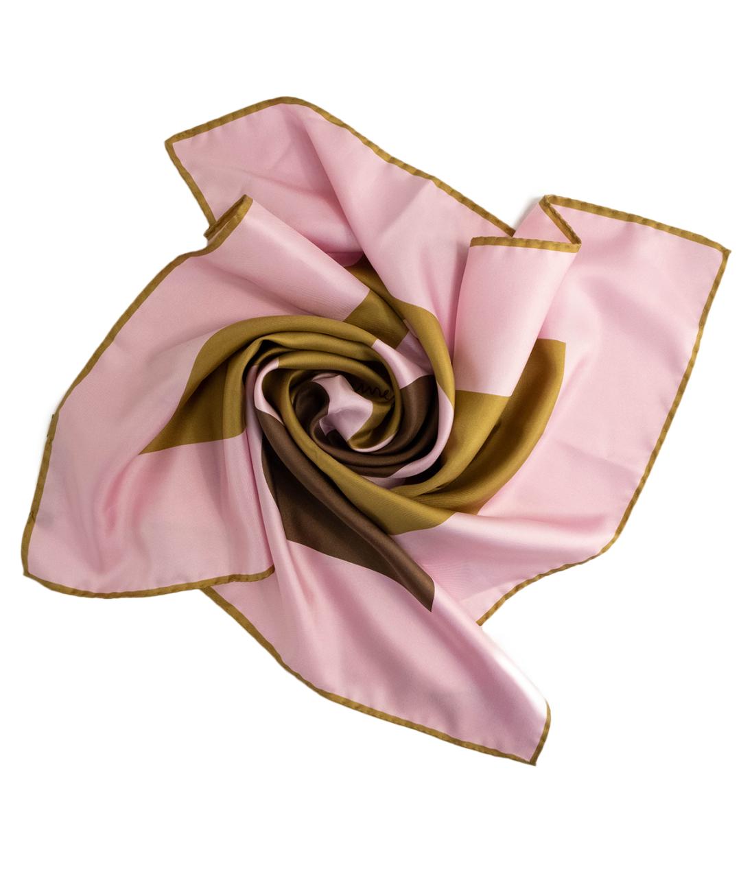 SAINT LAURENT Розовый шелковый платок, фото 2