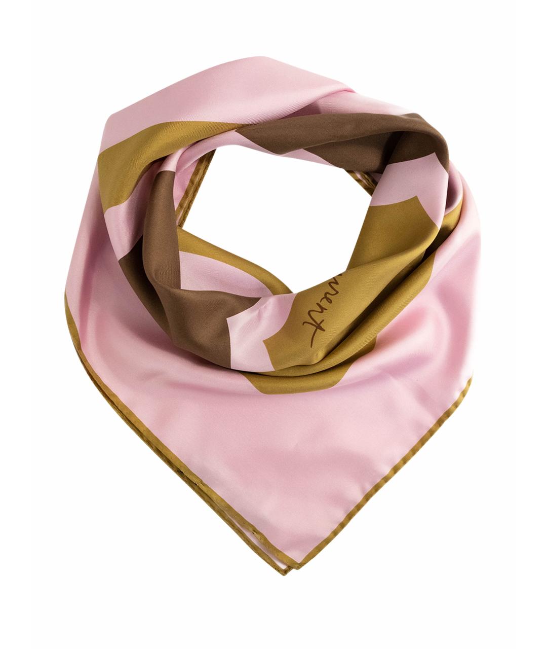 SAINT LAURENT Розовый шелковый платок, фото 1