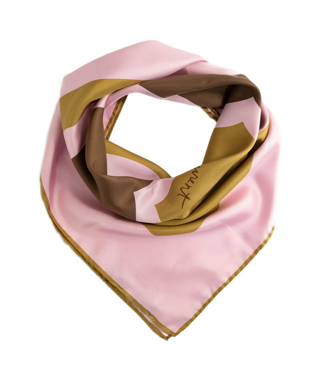 SAINT LAURENT Розовый шелковый платок, фото 6