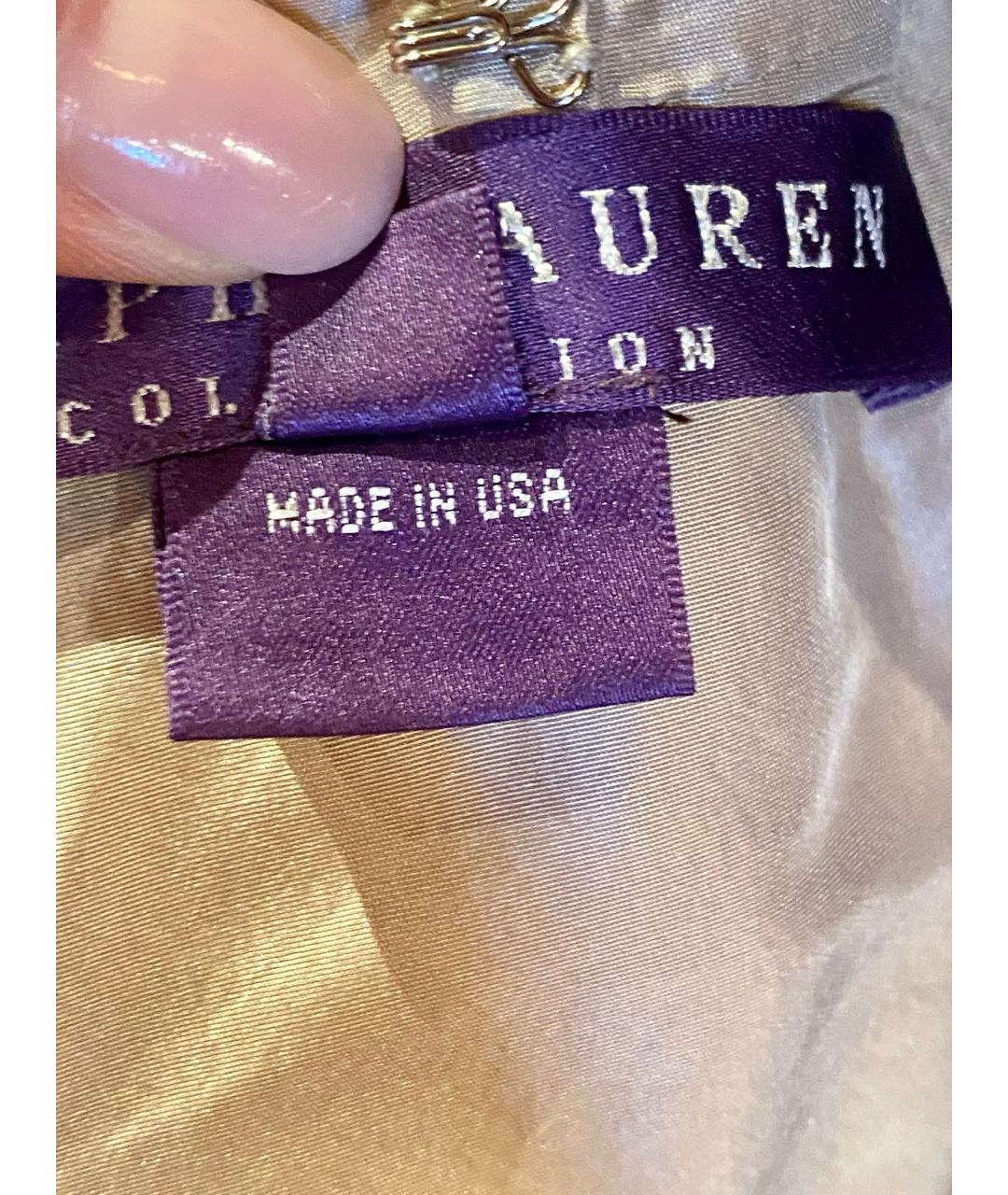 RALPH LAUREN Бежевое шелковое коктейльное платье, фото 6