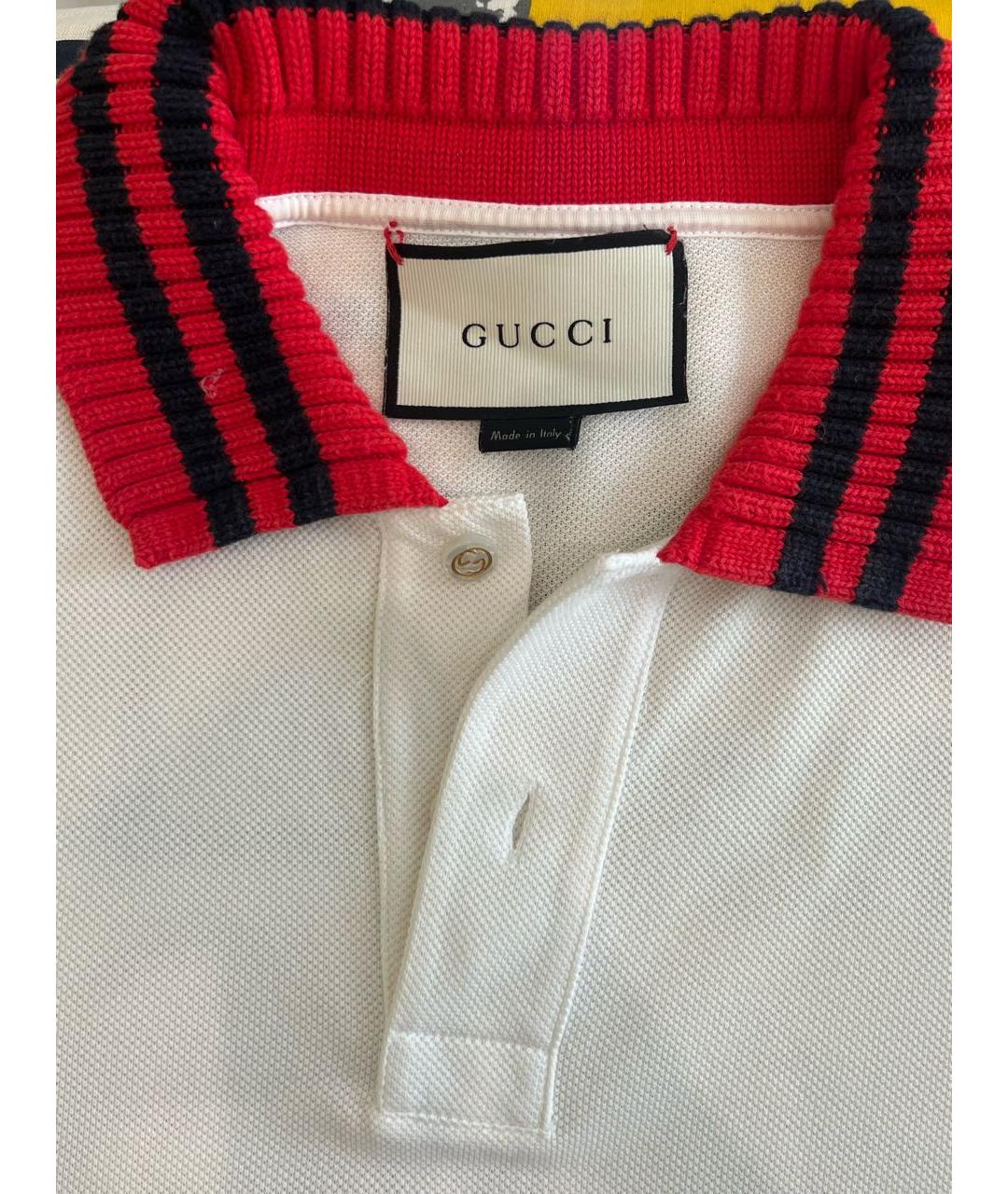 GUCCI Белая хлопковая футболка, фото 3