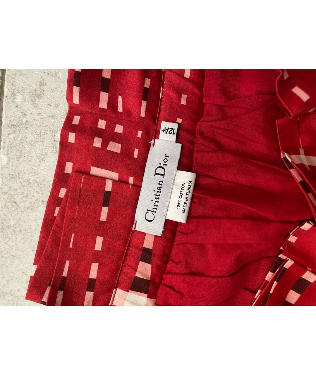 CHRISTIAN DIOR PRE-OWNED Красная хлопковая юбка, фото 4