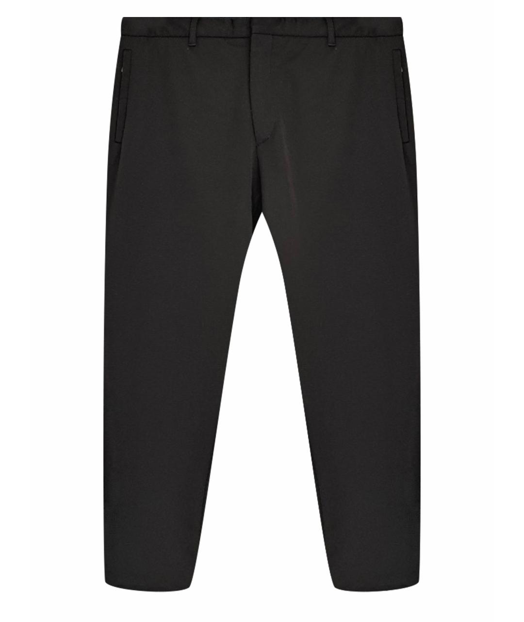 PRADA Черные хлопко-эластановые повседневные брюки, фото 1
