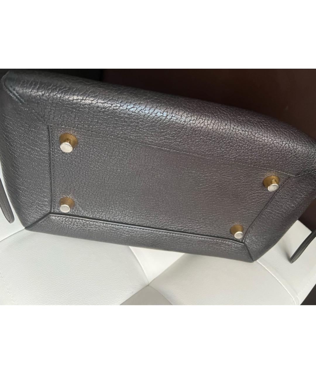 CELINE Черная кожаная сумка с короткими ручками, фото 7