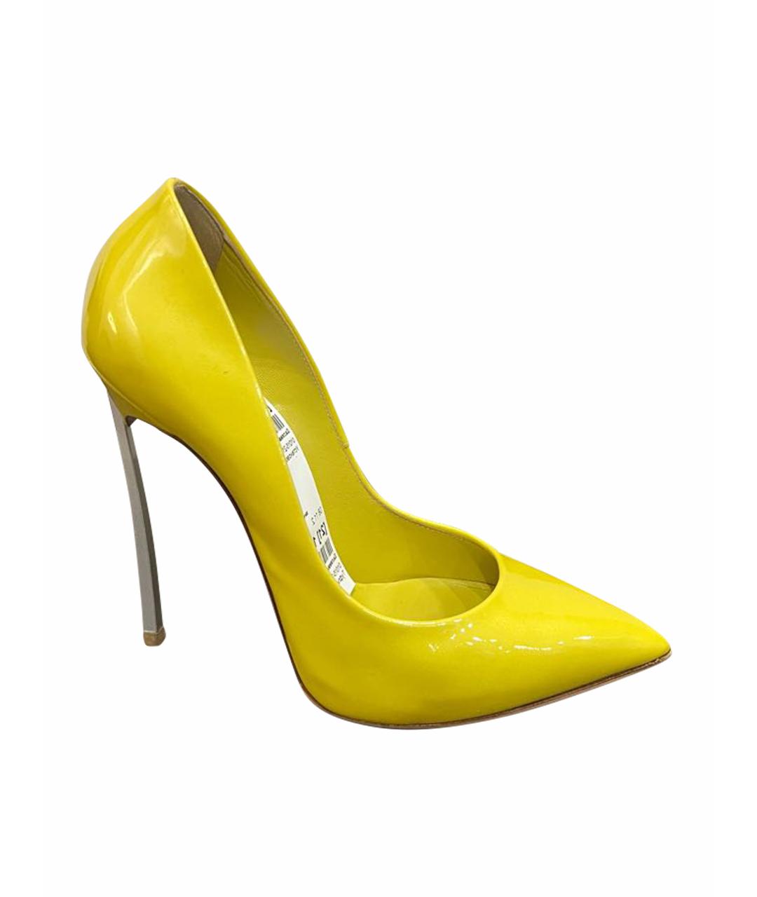 CASADEI Желтые туфли из лакированной кожи, фото 1