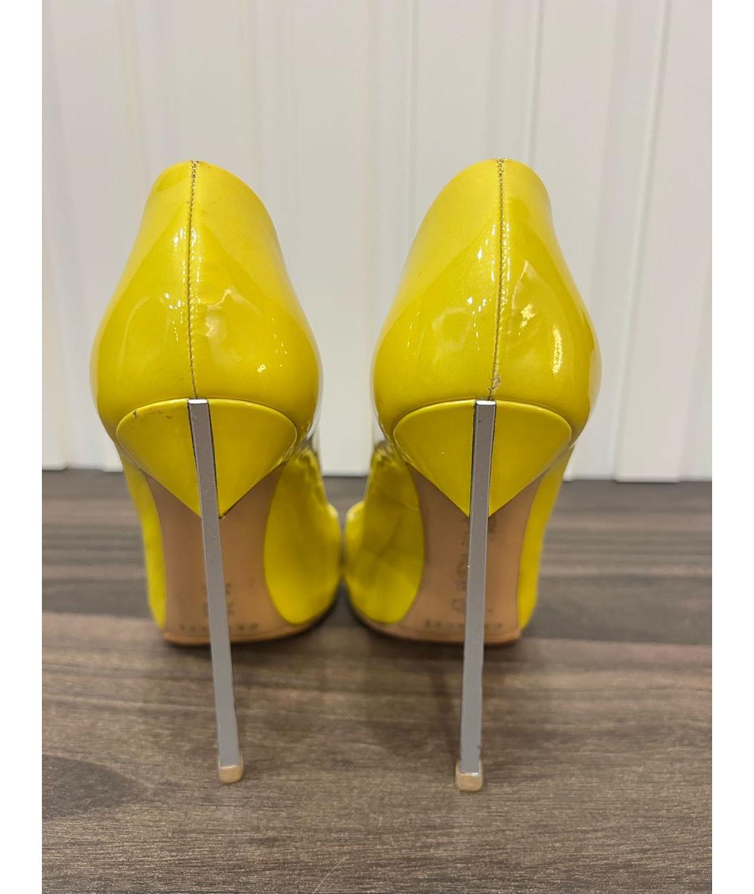 CASADEI Желтые туфли из лакированной кожи, фото 4