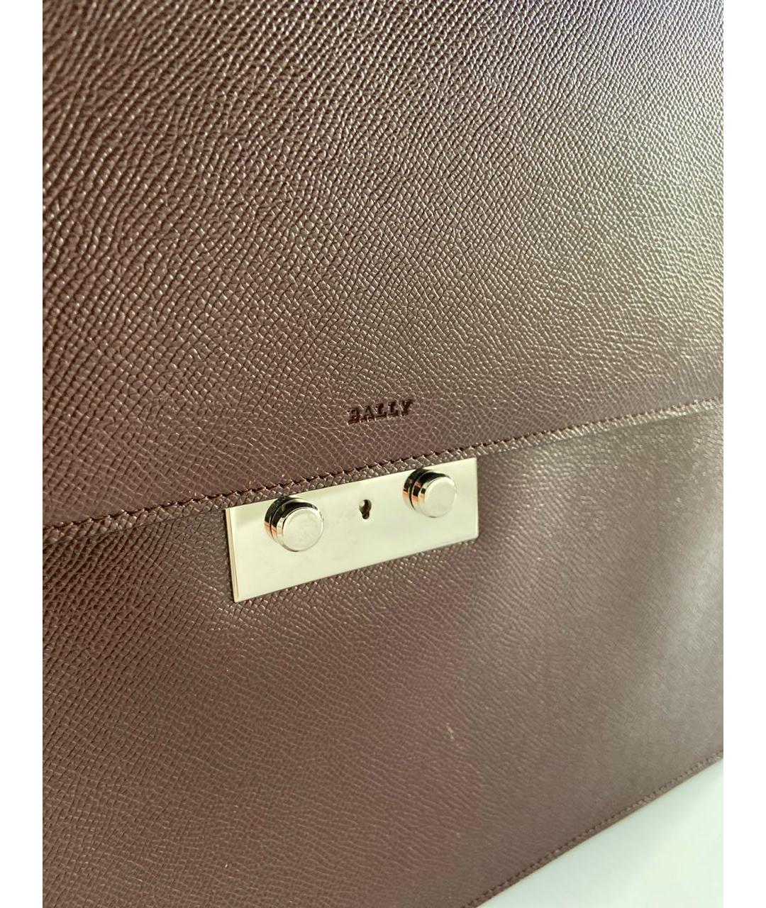 BALLY Бордовый кожаный портфель, фото 5