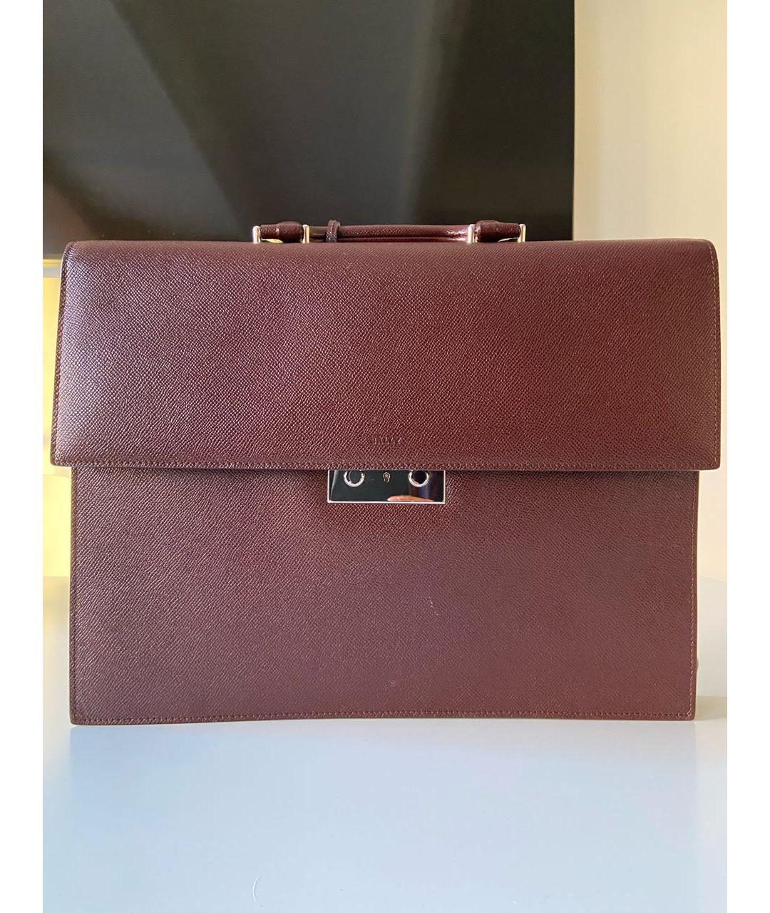 BALLY Бордовый кожаный портфель, фото 7