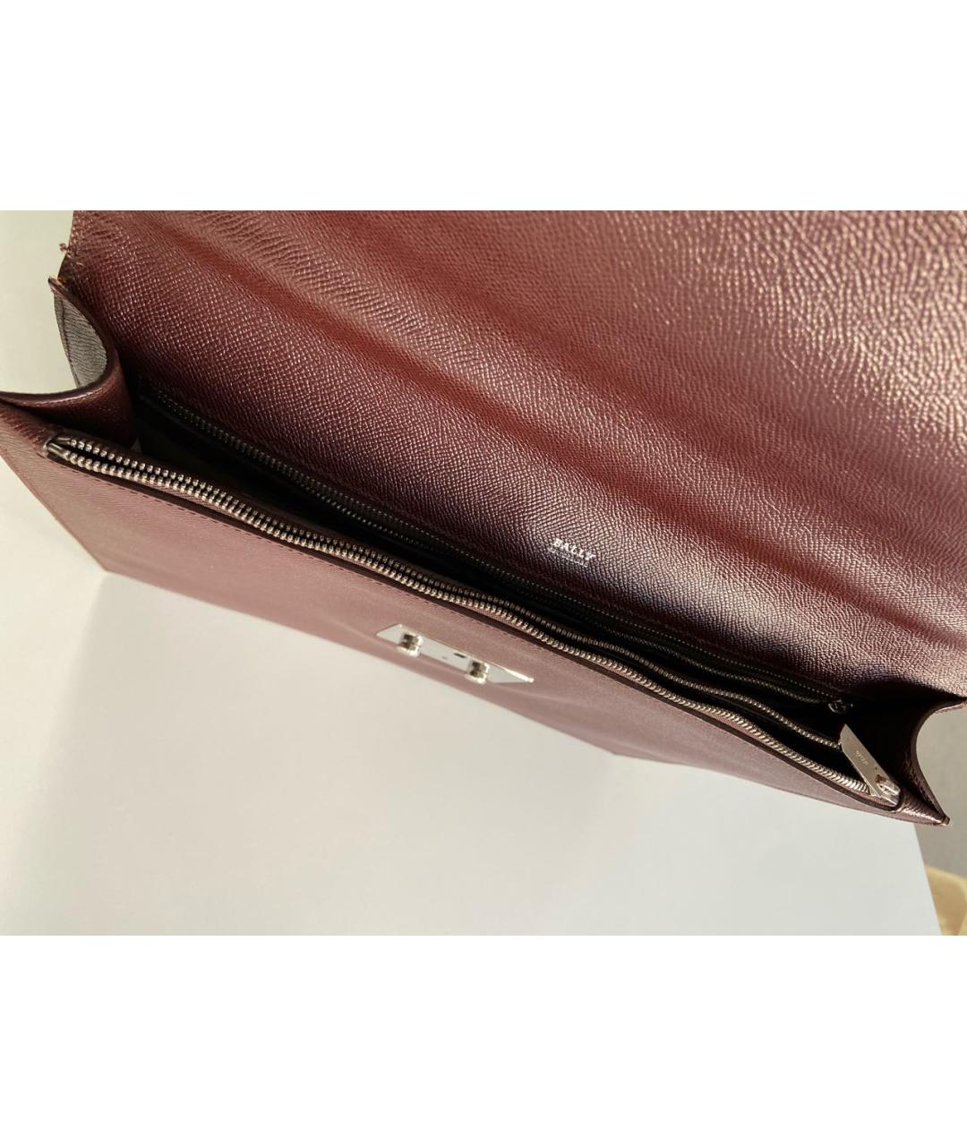 BALLY Бордовый кожаный портфель, фото 4