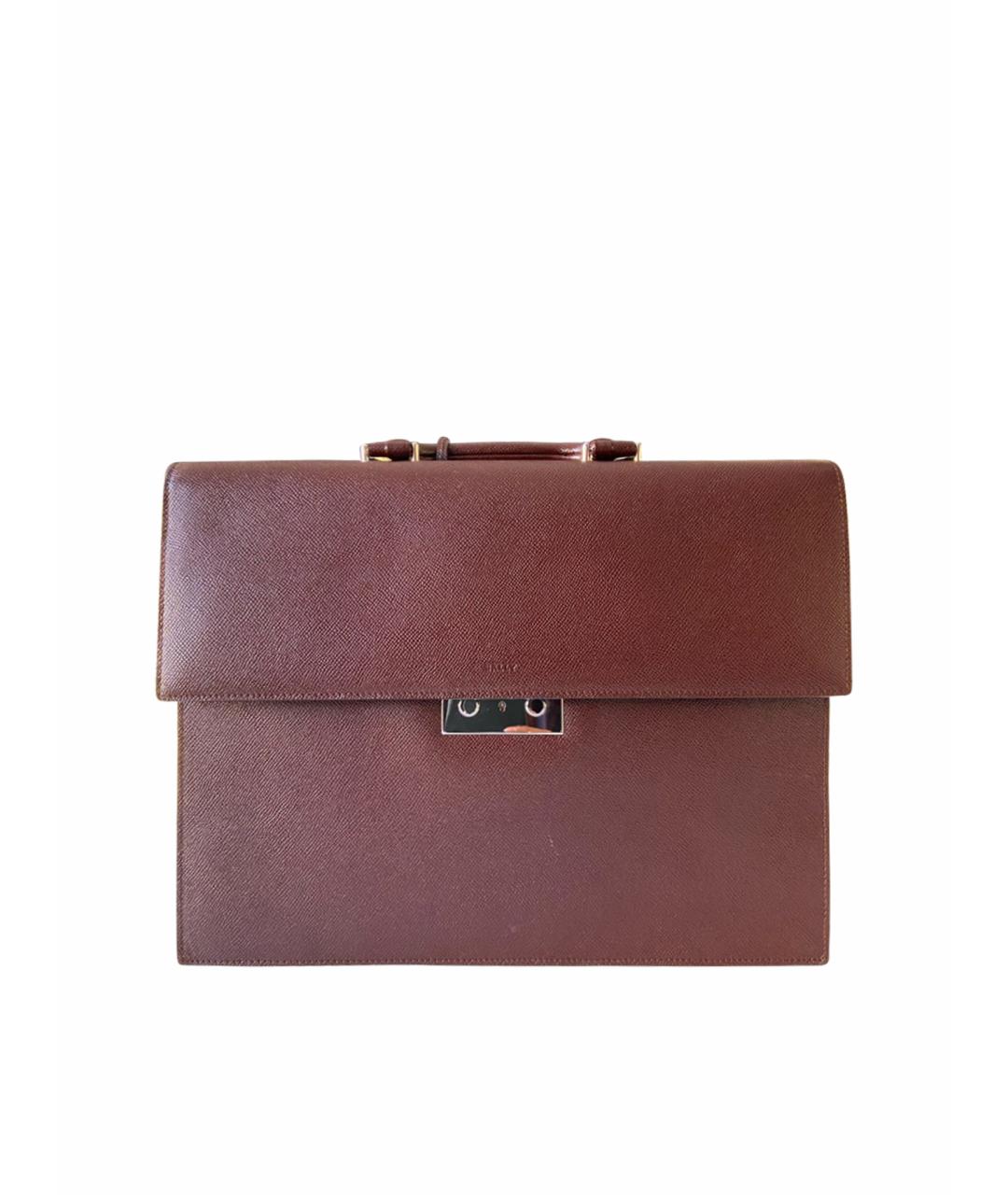 BALLY Бордовый кожаный портфель, фото 1
