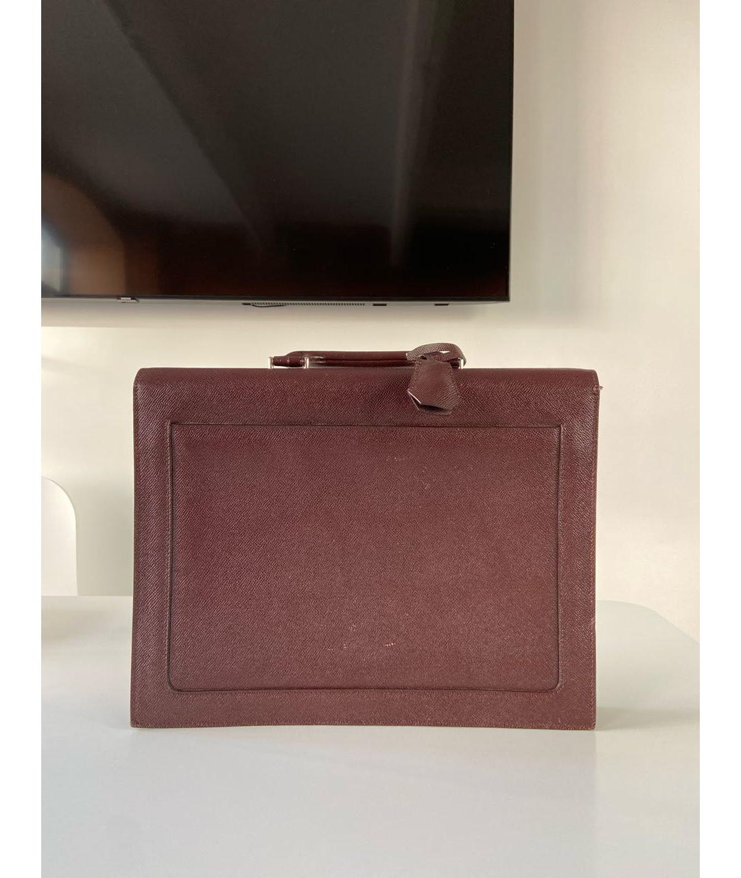 BALLY Бордовый кожаный портфель, фото 3