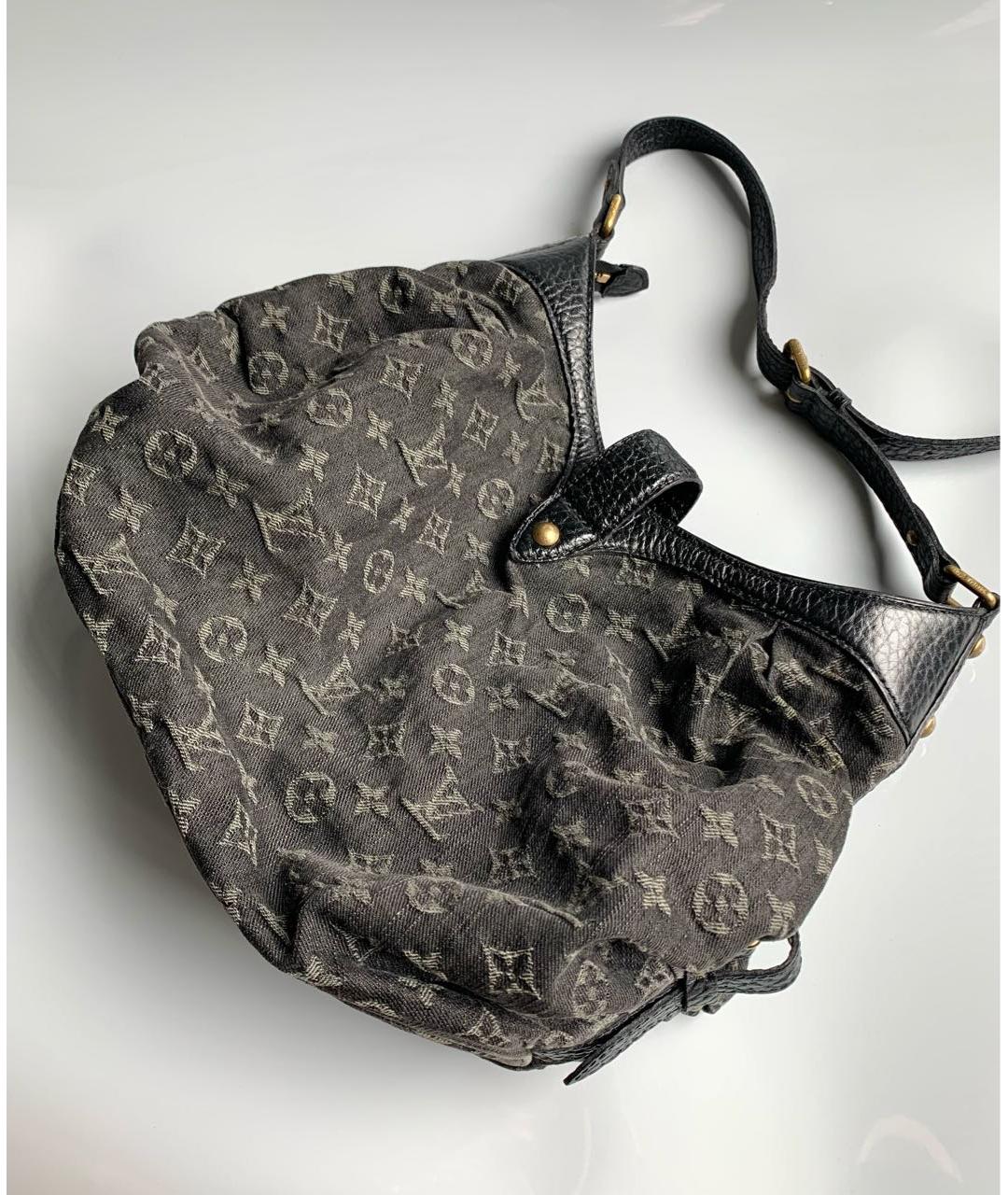 LOUIS VUITTON PRE-OWNED Черная деним сумка с короткими ручками, фото 7