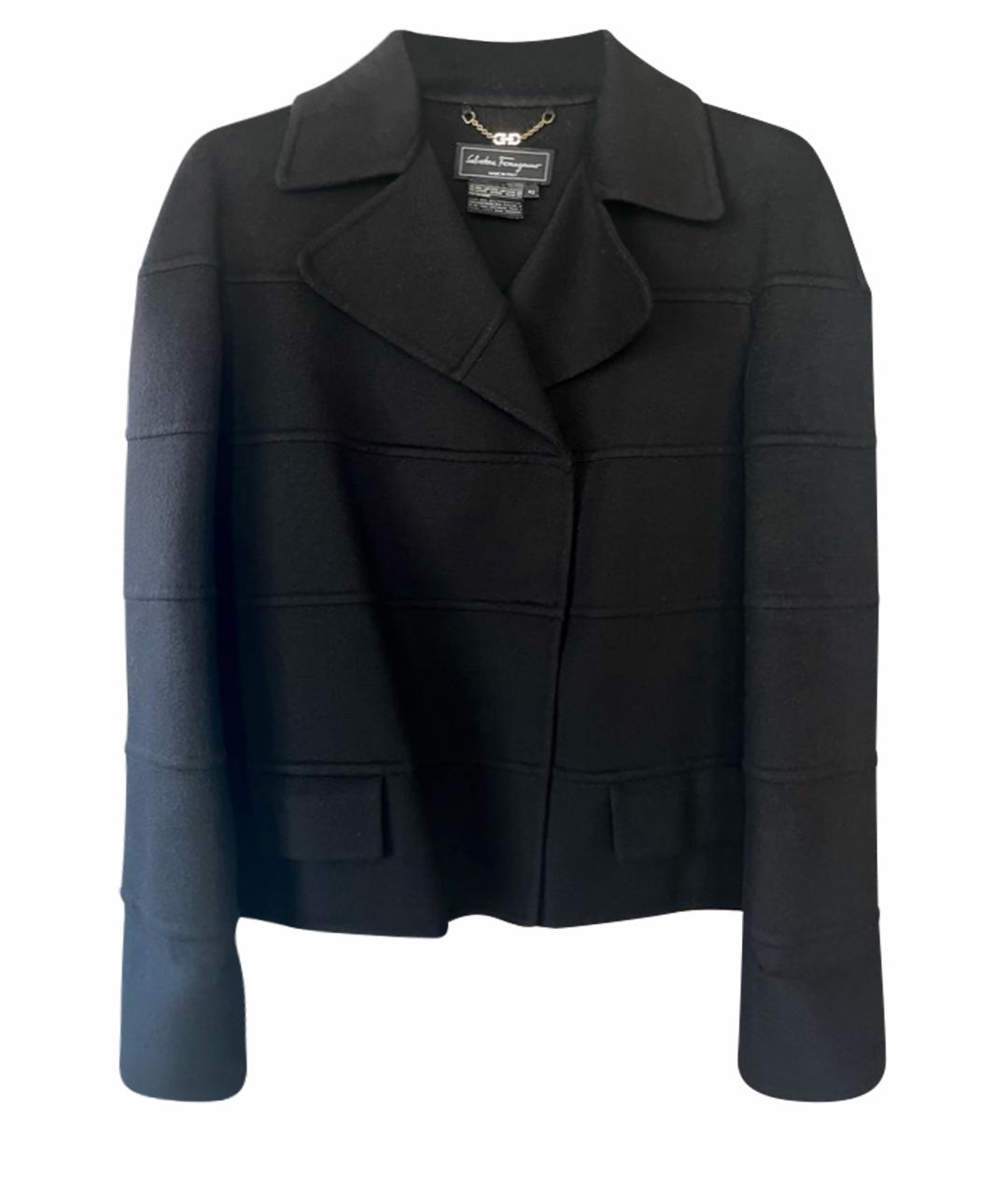 SALVATORE FERRAGAMO Черный кашемировый жакет/пиджак, фото 1