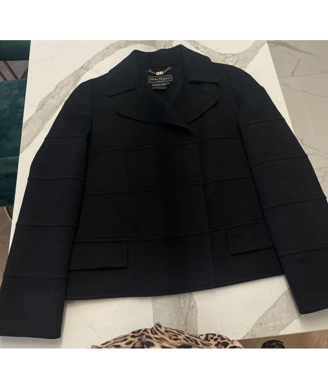 SALVATORE FERRAGAMO Черный кашемировый жакет/пиджак, фото 5