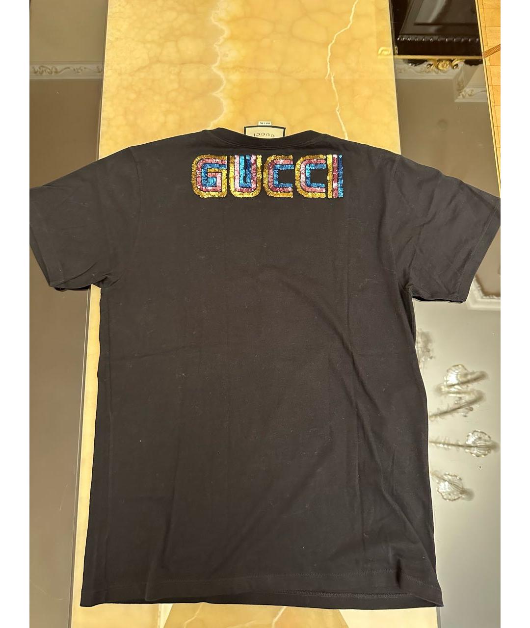 GUCCI Черная хлопковая футболка, фото 2