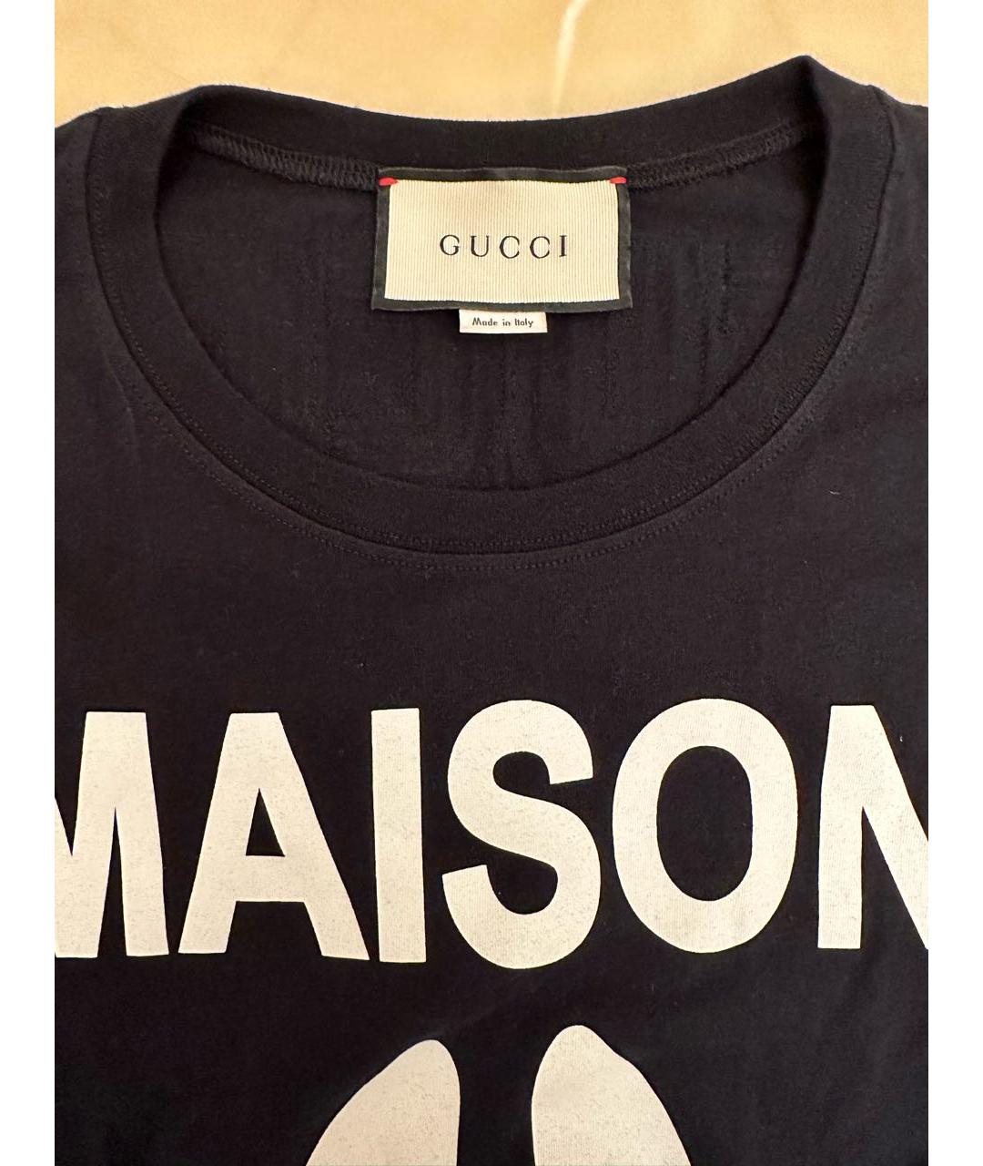GUCCI Черная хлопковая футболка, фото 3