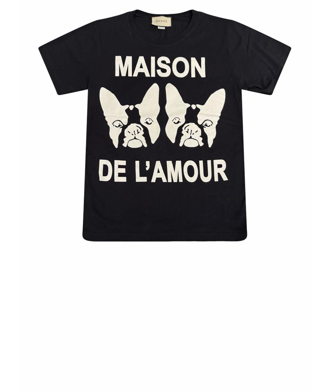 GUCCI Черная хлопковая футболка, фото 1