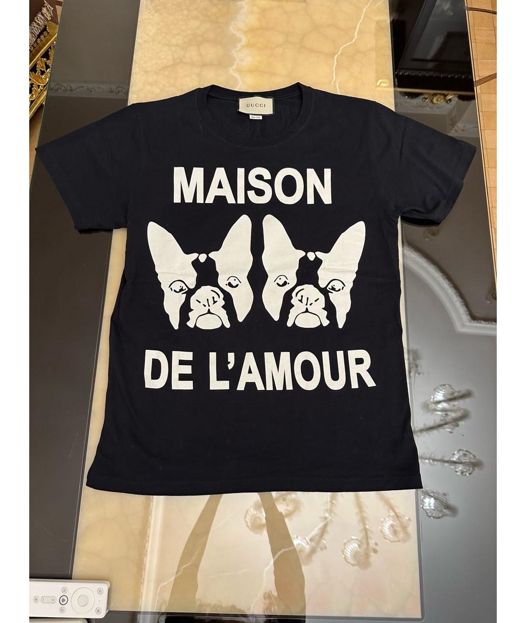 GUCCI Черная хлопковая футболка, фото 4